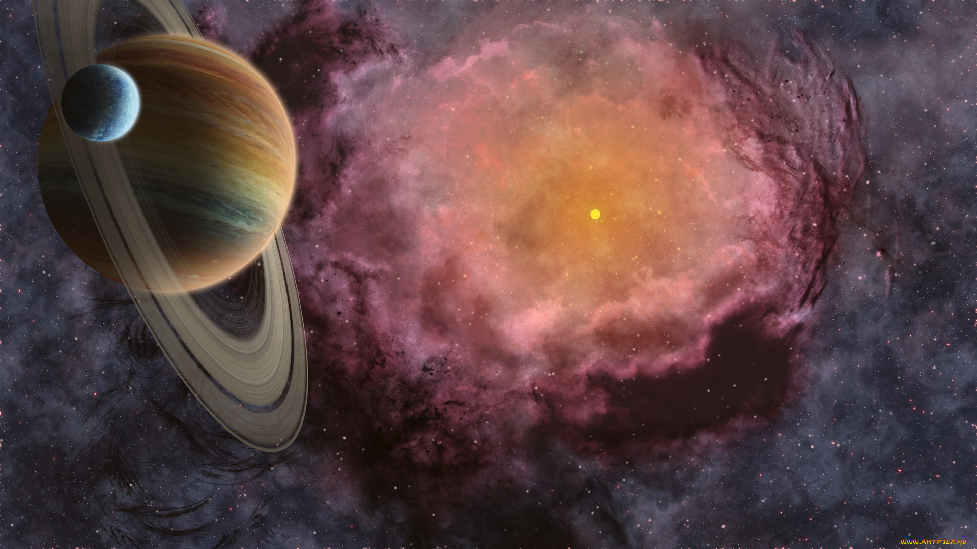 космос, арт, звезды, галактики, вселенная, планеты