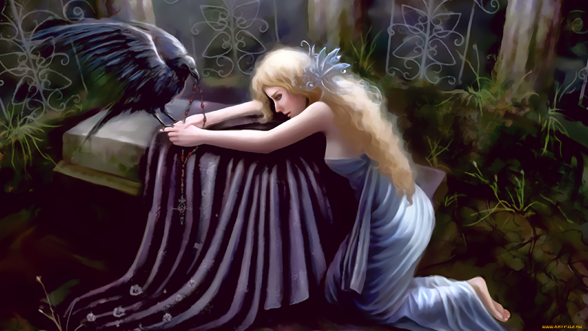 календари, фэнтези, 2020, calendar, птица, девушка