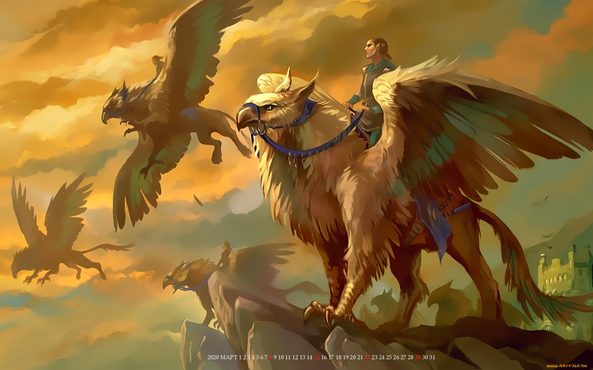календари, фэнтези, животное, существо, крылья, клюв, calendar, 2020