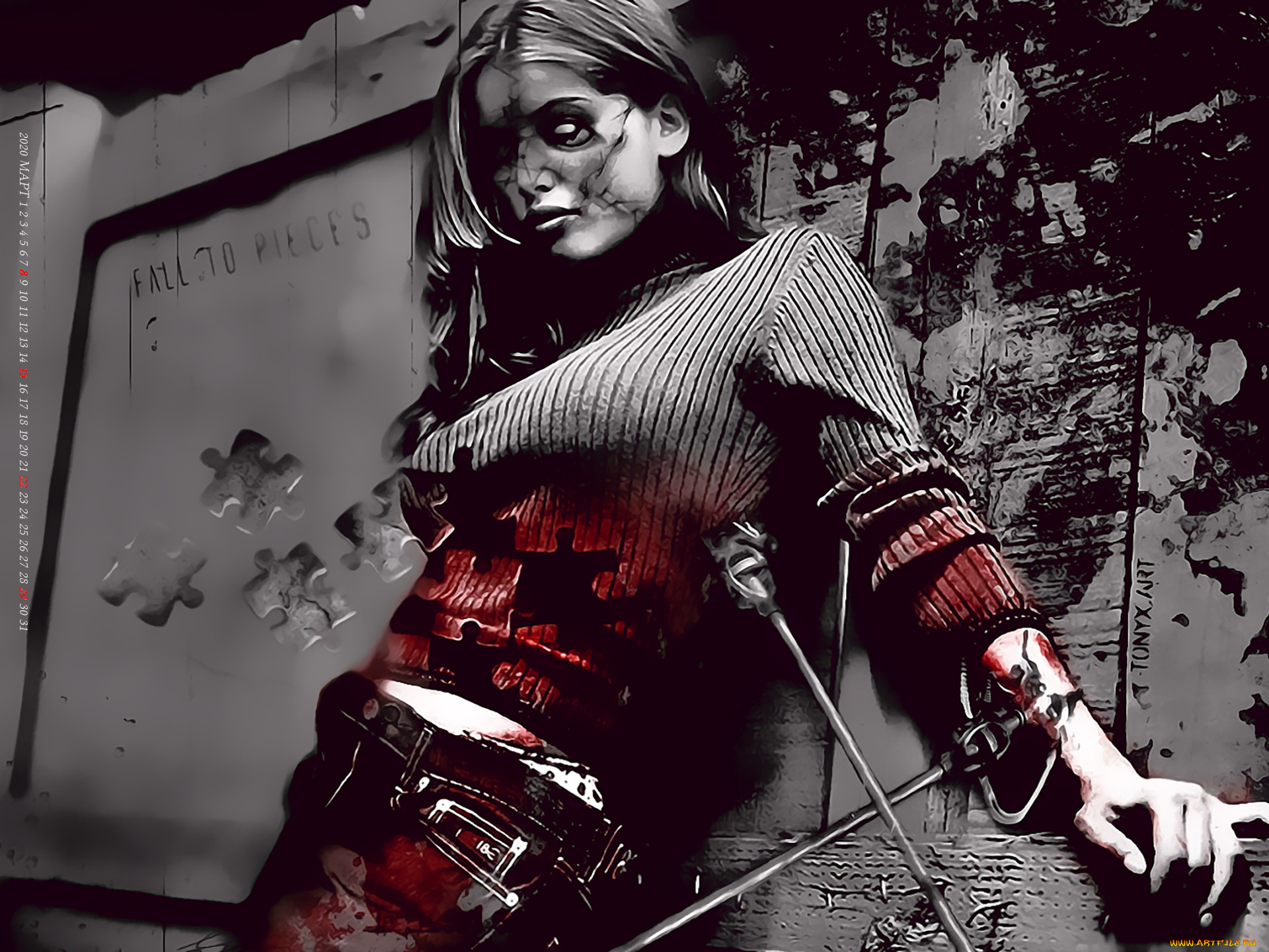 календари, фэнтези, пазл, девушка, calendar, 2020