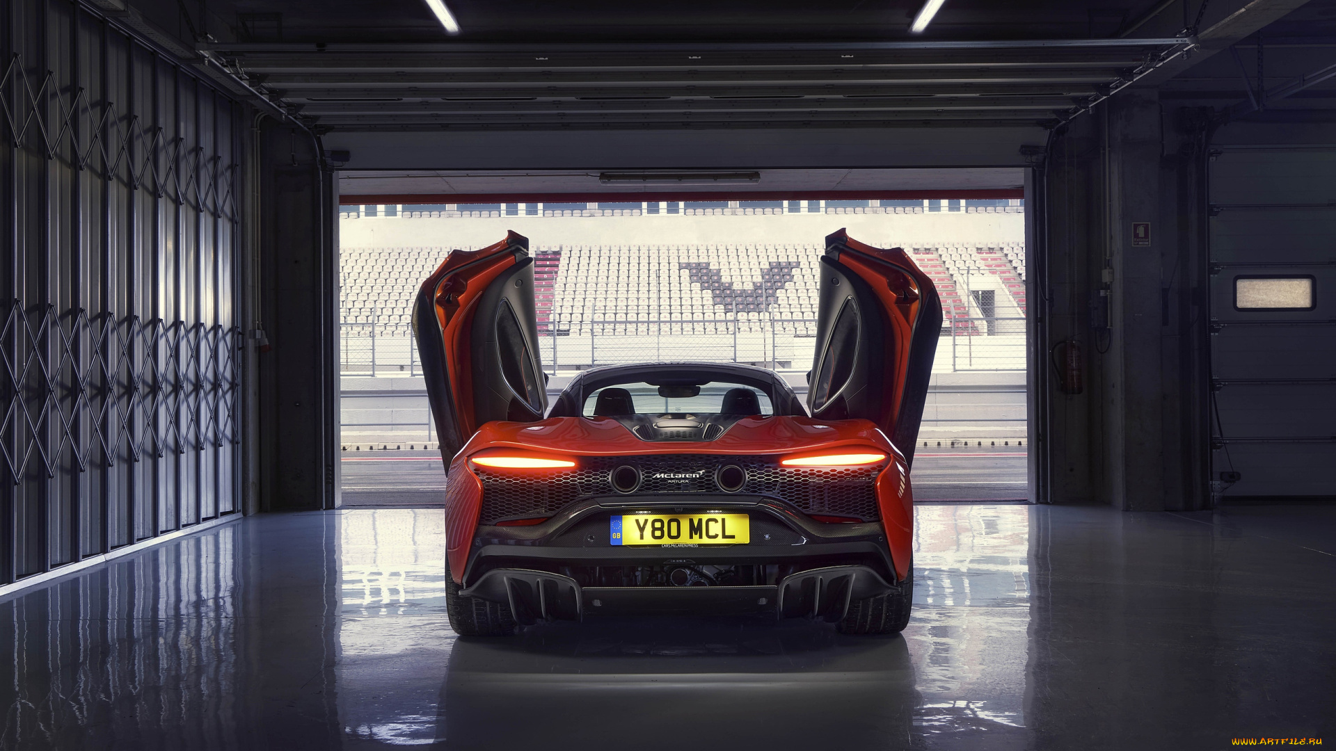 2022, mclaren, artura, автомобили, mclaren, 2022, artura, вид, сзади, супекар, гараж
