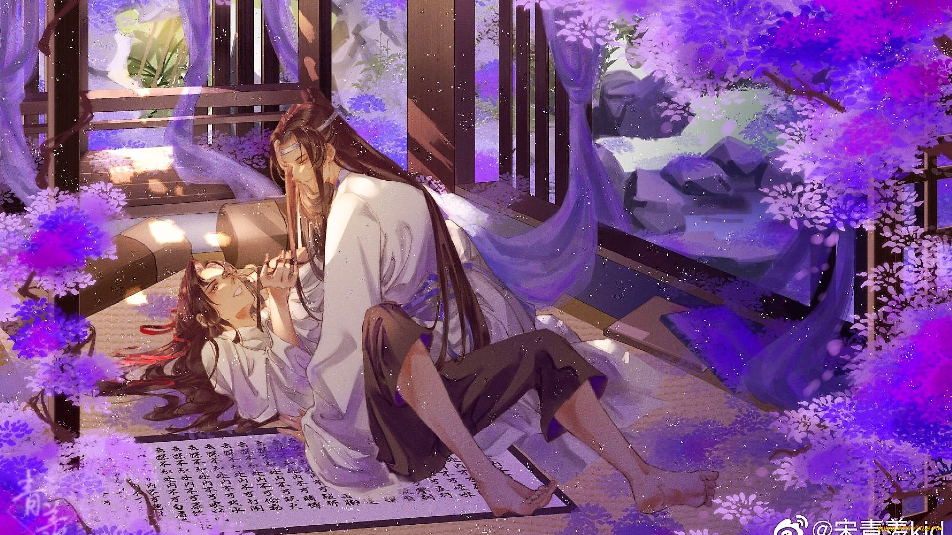 аниме, mo, dao, zu, shi, вэй, усянь, лань, ванцзи, цветы