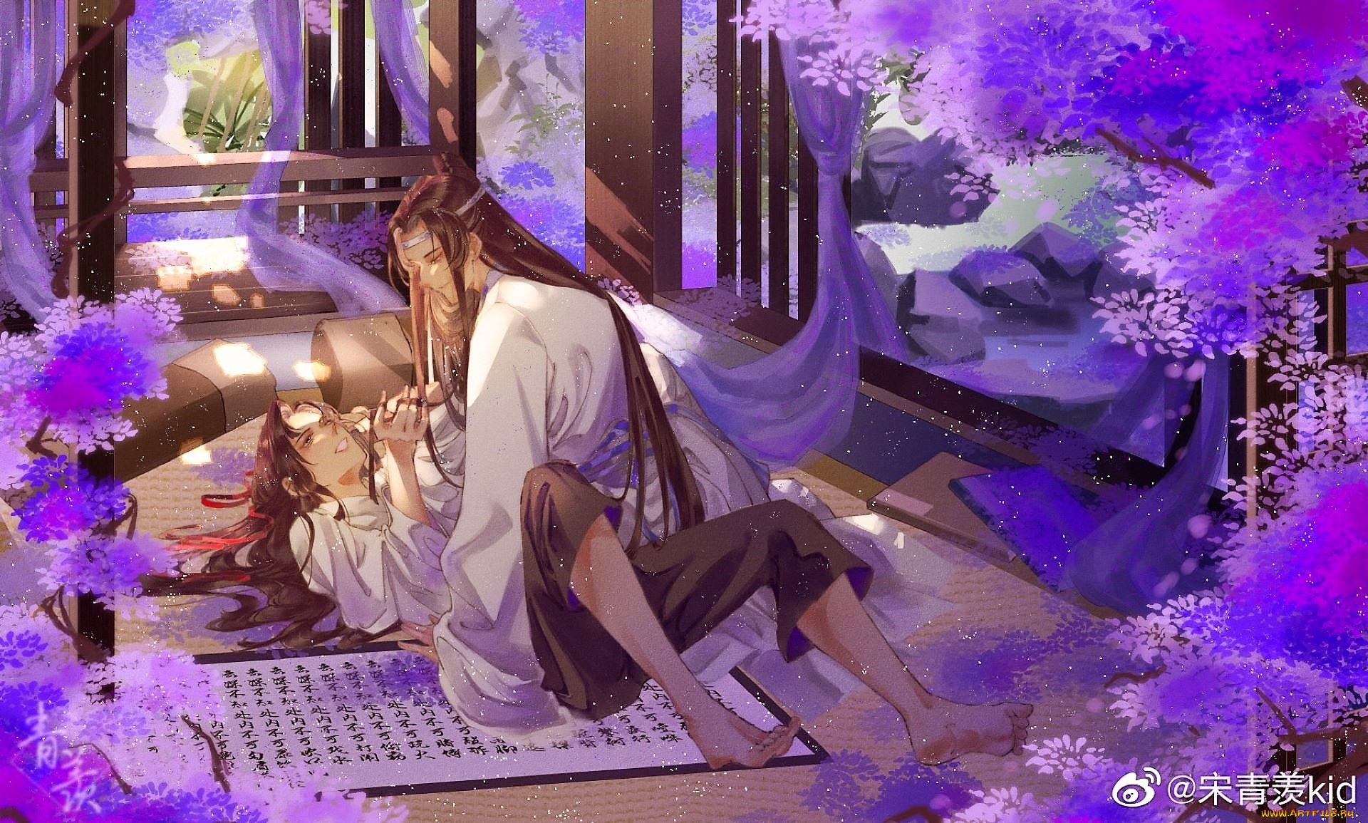 аниме, mo, dao, zu, shi, вэй, усянь, лань, ванцзи, цветы