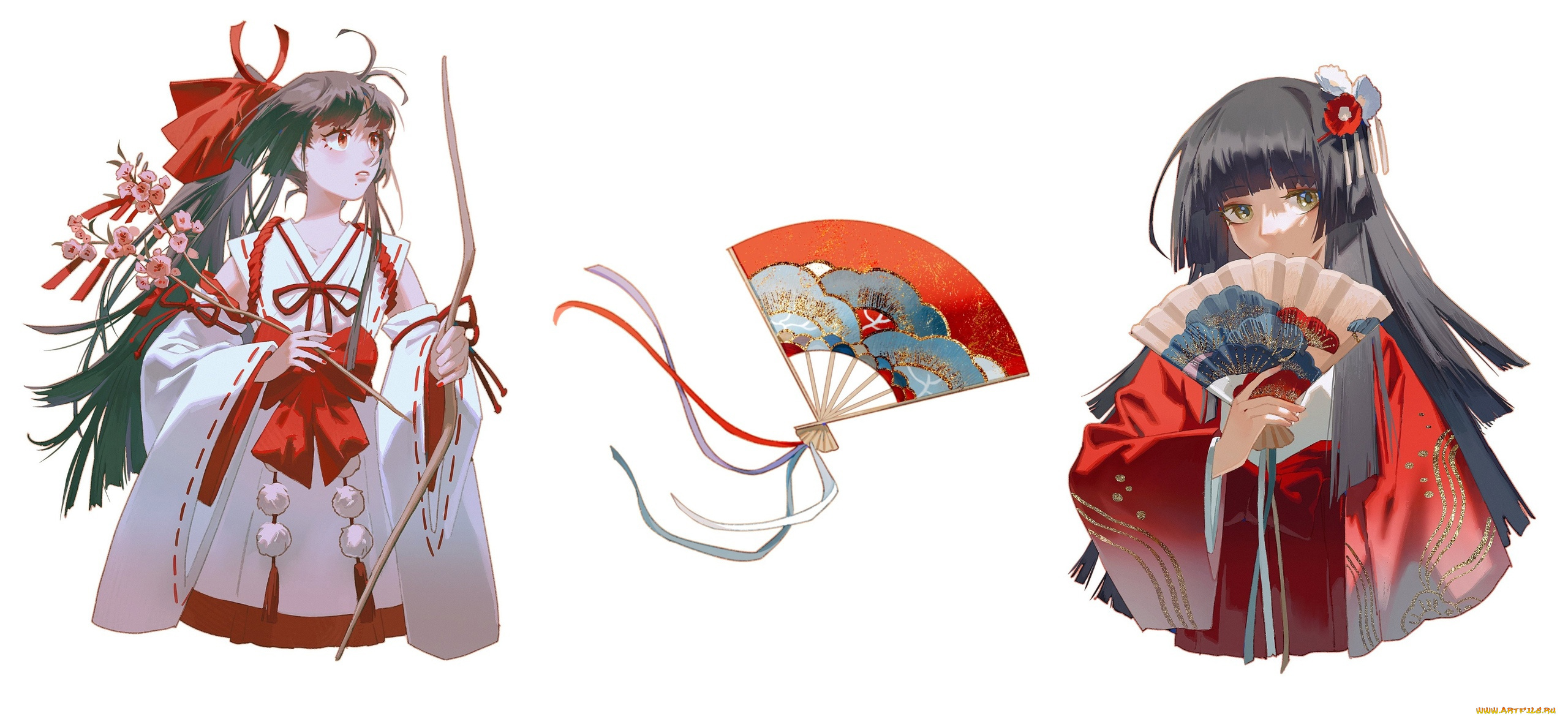 аниме, unknown, , другое, , девочки, веер