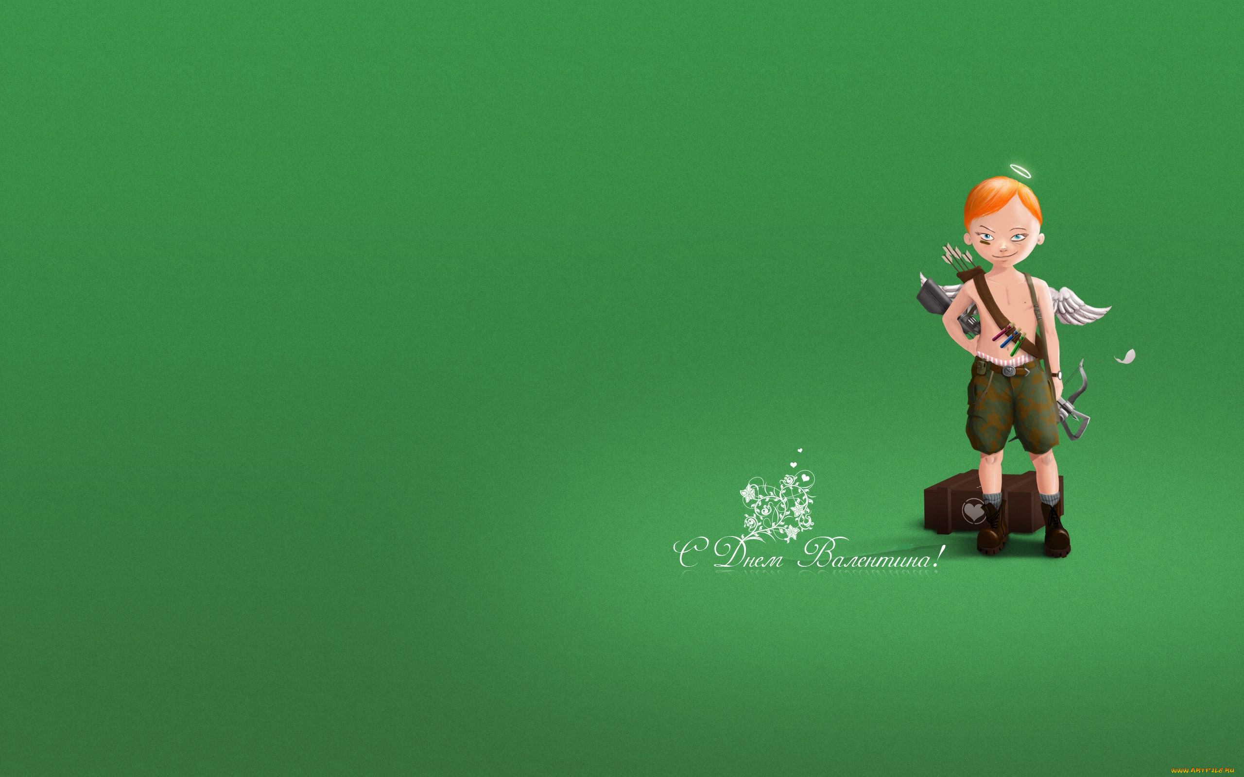 праздничные, день, святого, валентина, , сердечки, , любовь, купидон, мальчик, лук, ящик, стрелы