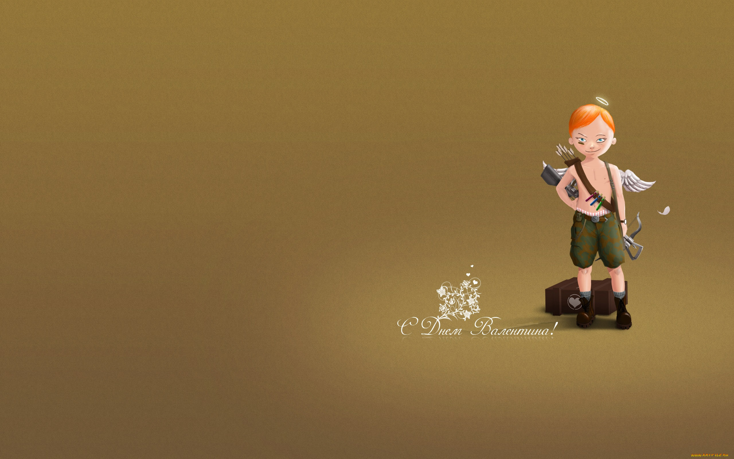 праздничные, день, святого, валентина, , сердечки, , любовь, купидон, мальчик, лук, ящик, стрелы