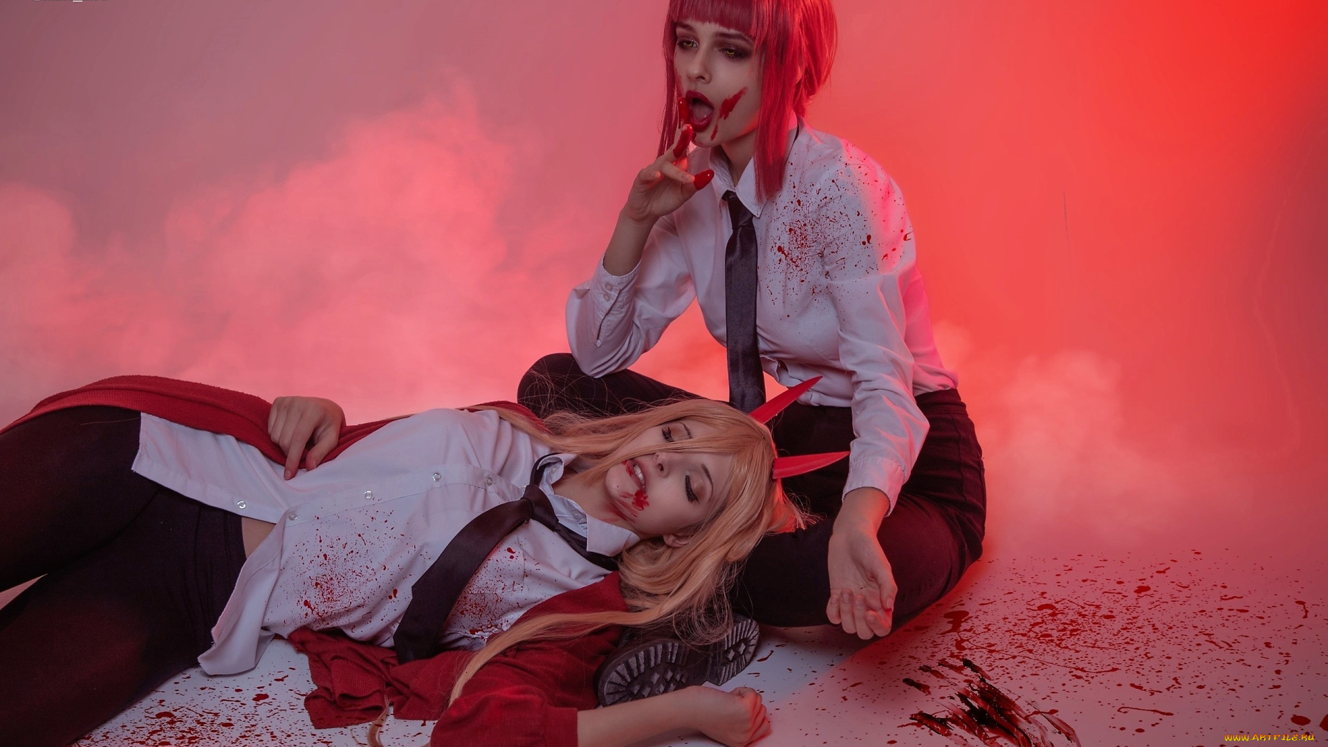 девушки, kurumirori, костюмы, образы, кровь