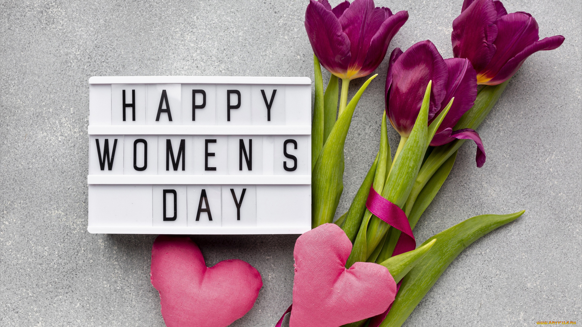 праздничные, международный, женский, день, -, 8, марта, тюльпаны, сердечки
