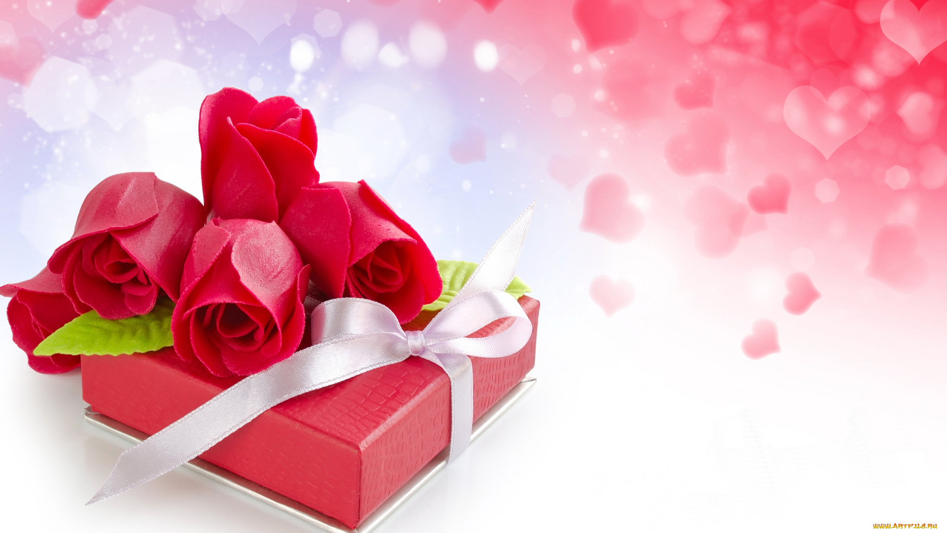 праздничные, подарки, и, коробочки, розы, коробка, подарок