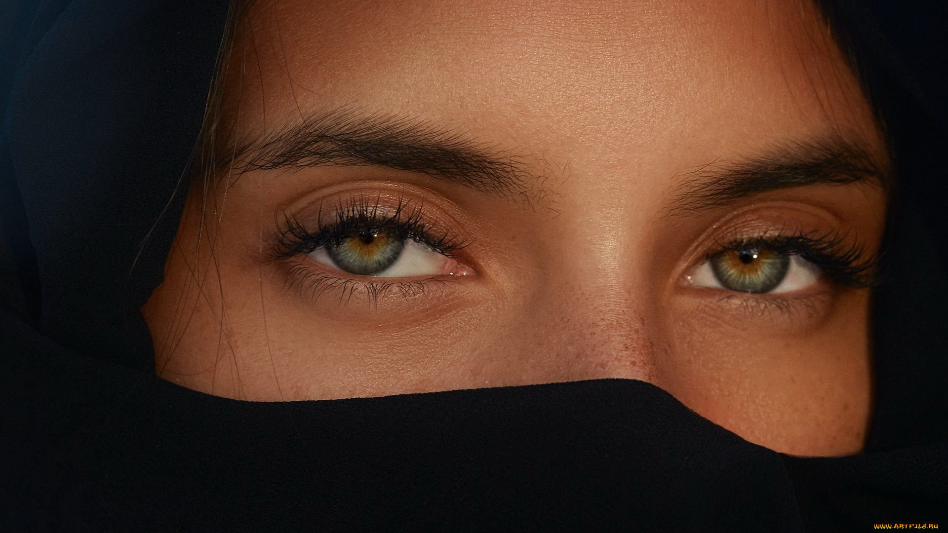 разное, глаза, веснушки, макияж