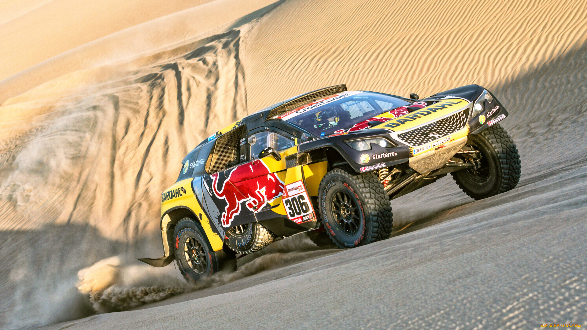 спорт, авторалли, джип, пески