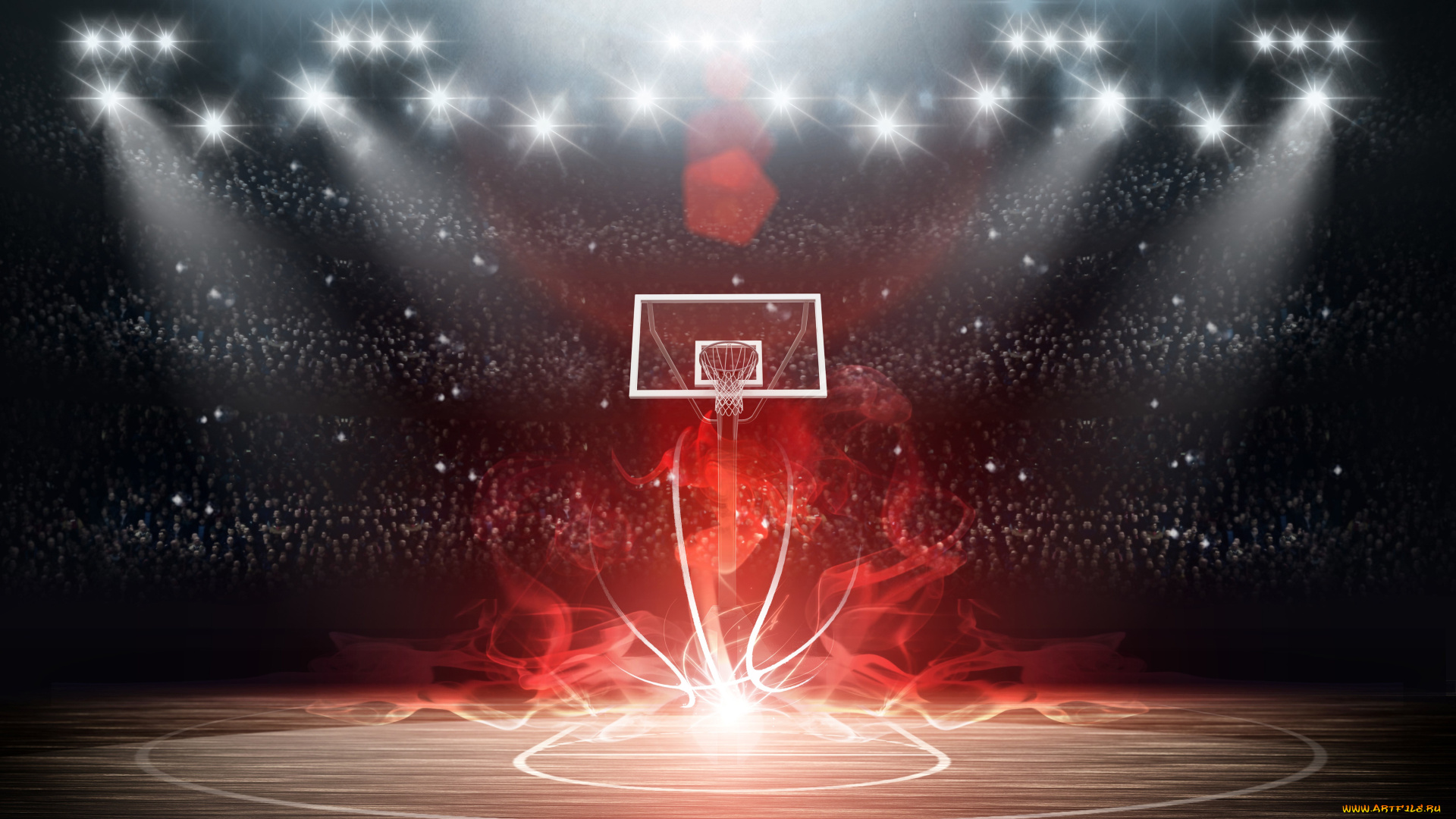 спорт, баскетбол, площадка, щит, люди, стадион
