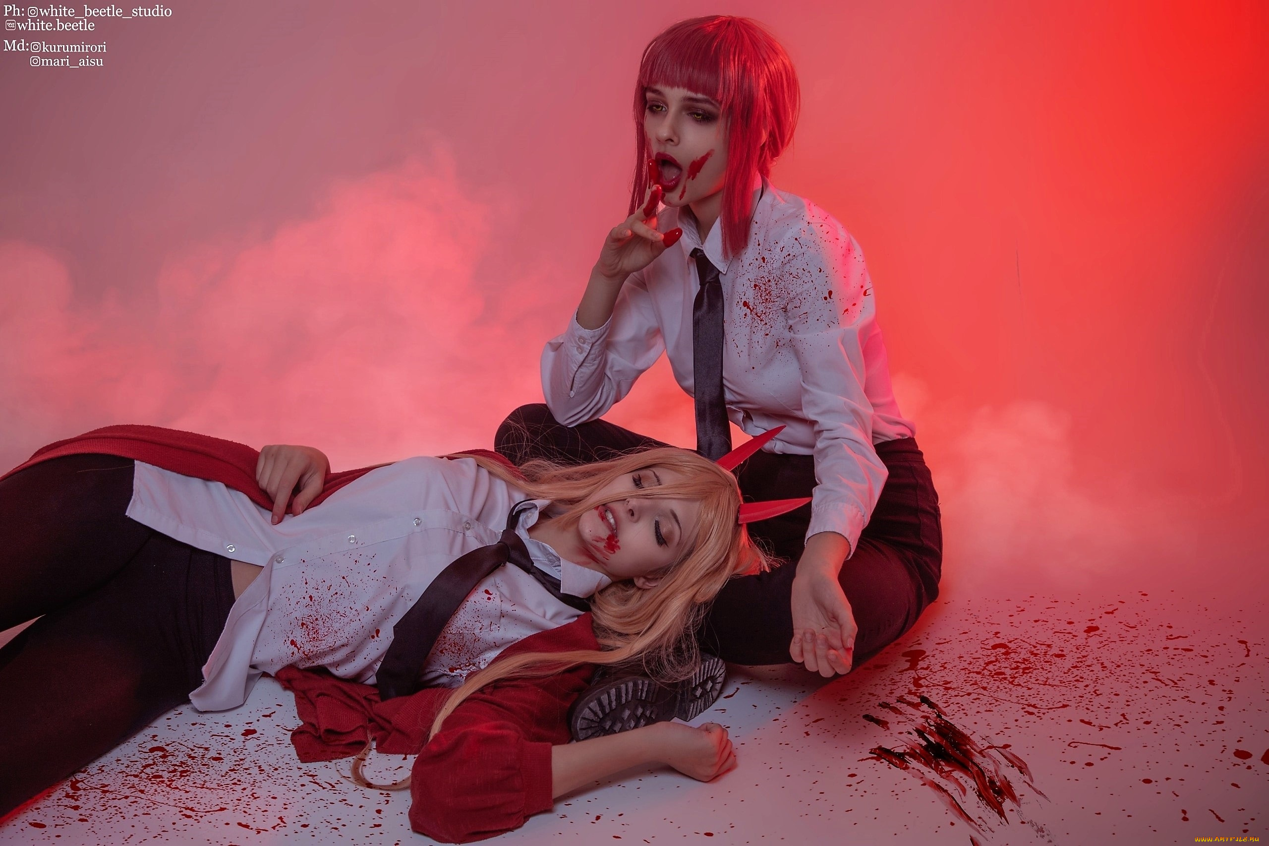 девушки, kurumirori, костюмы, образы, кровь