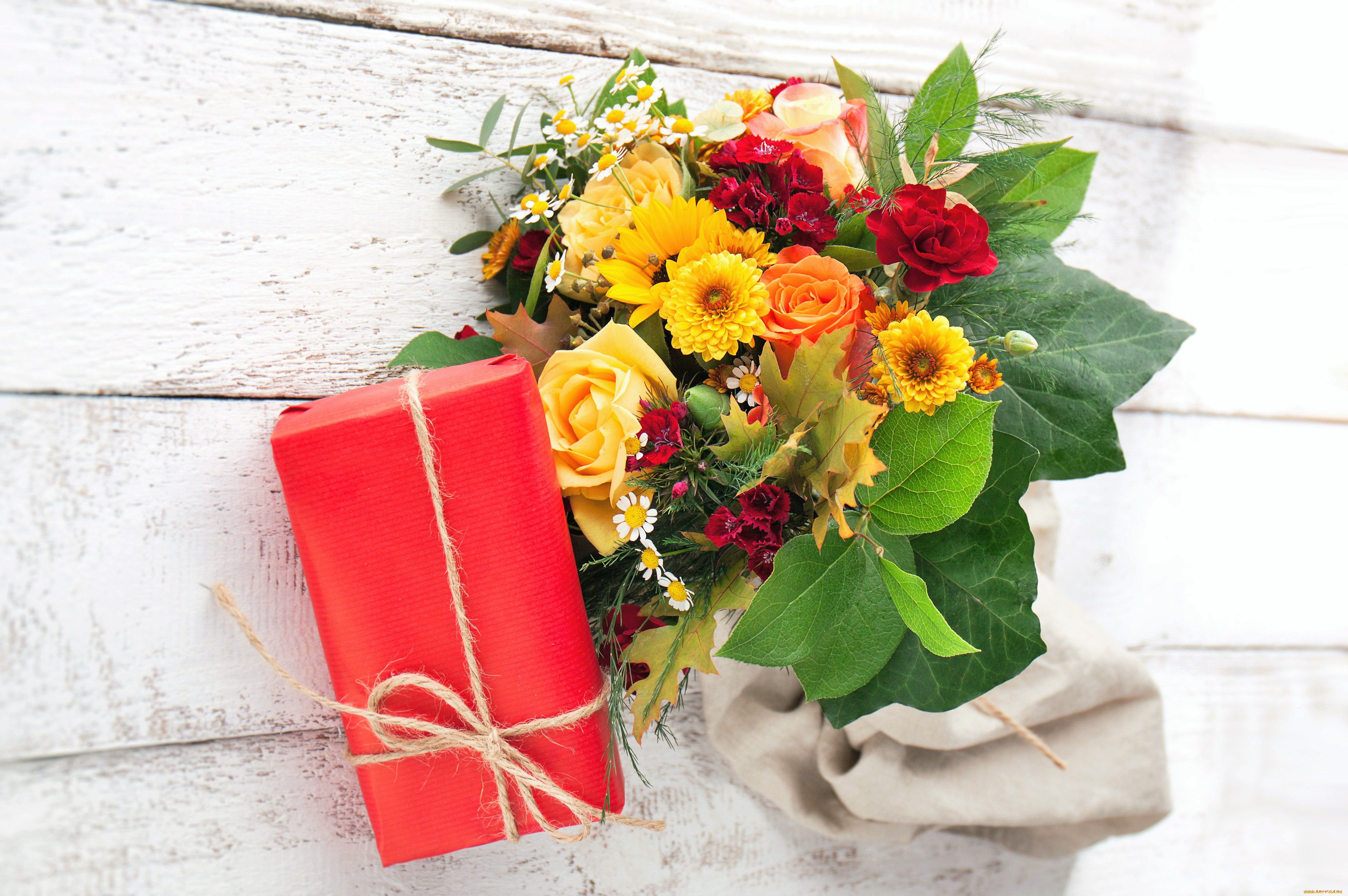 праздничные, подарки, и, коробочки, подарок, букет