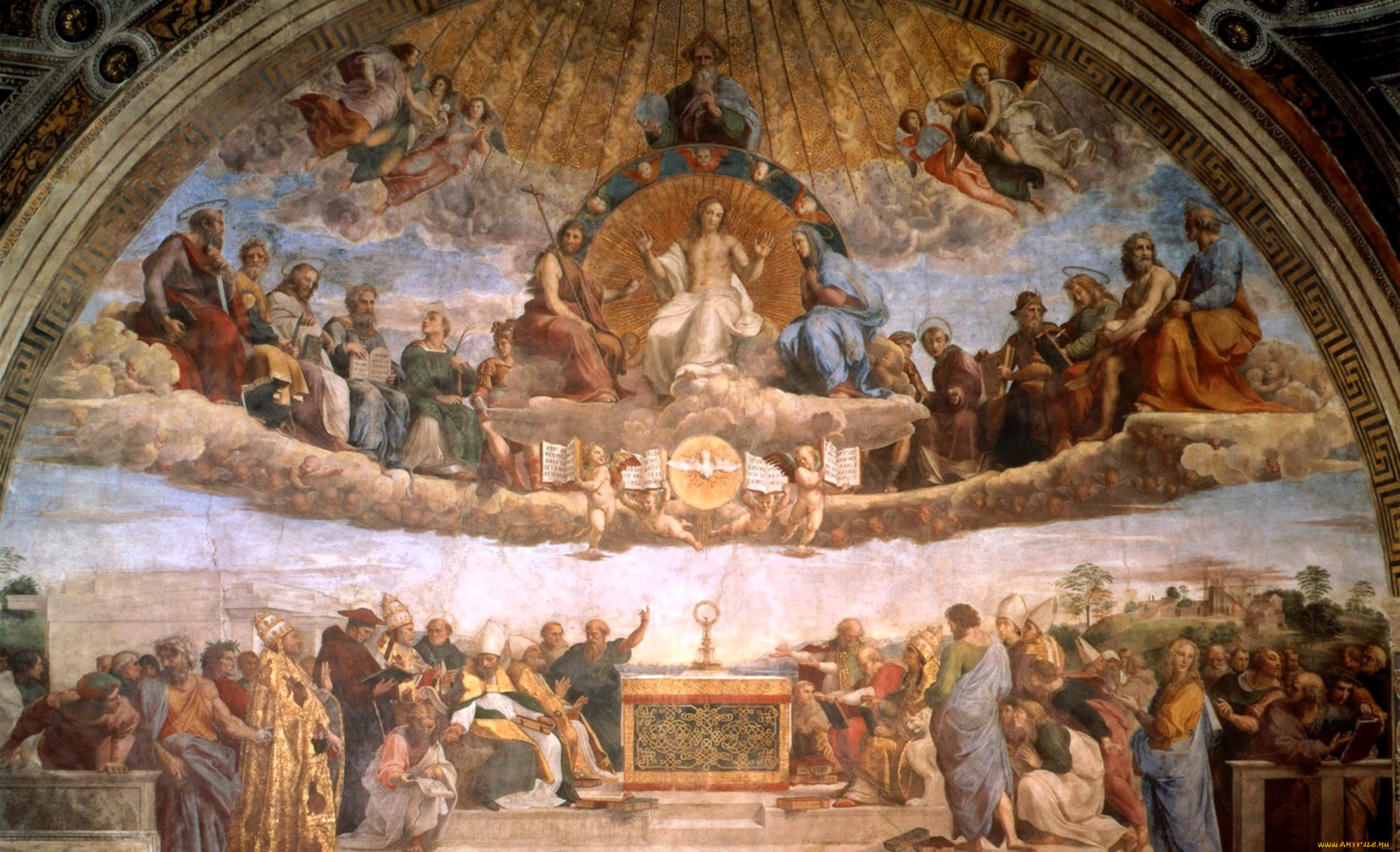 разное, элементы, архитектуры, фрески, купол