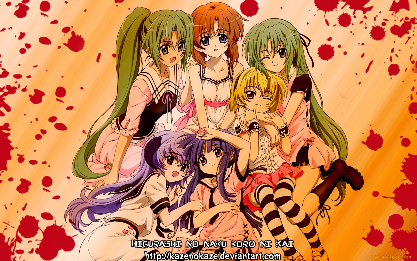 аниме, higurashi, no, naku, koro, ni, ryuuguu, rena, furude, rika, hanyuu, sonozaki, mion, shion, houjou, satoko