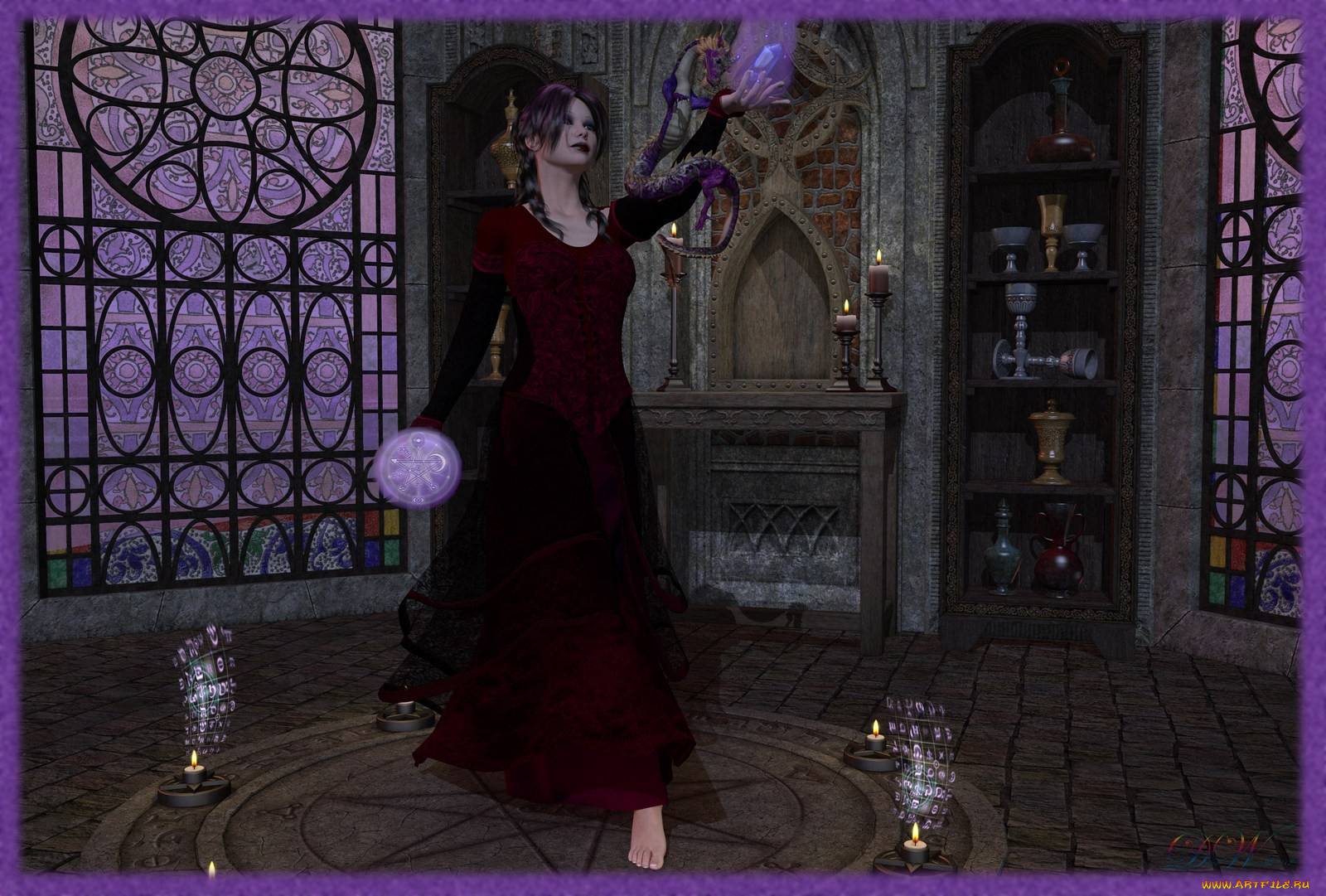 3д, графика, fantasy, фантазия, девушка, магия