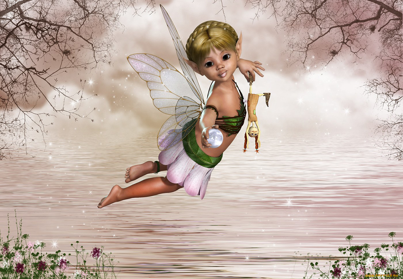 3д, графика, elves, эльфы, ангел