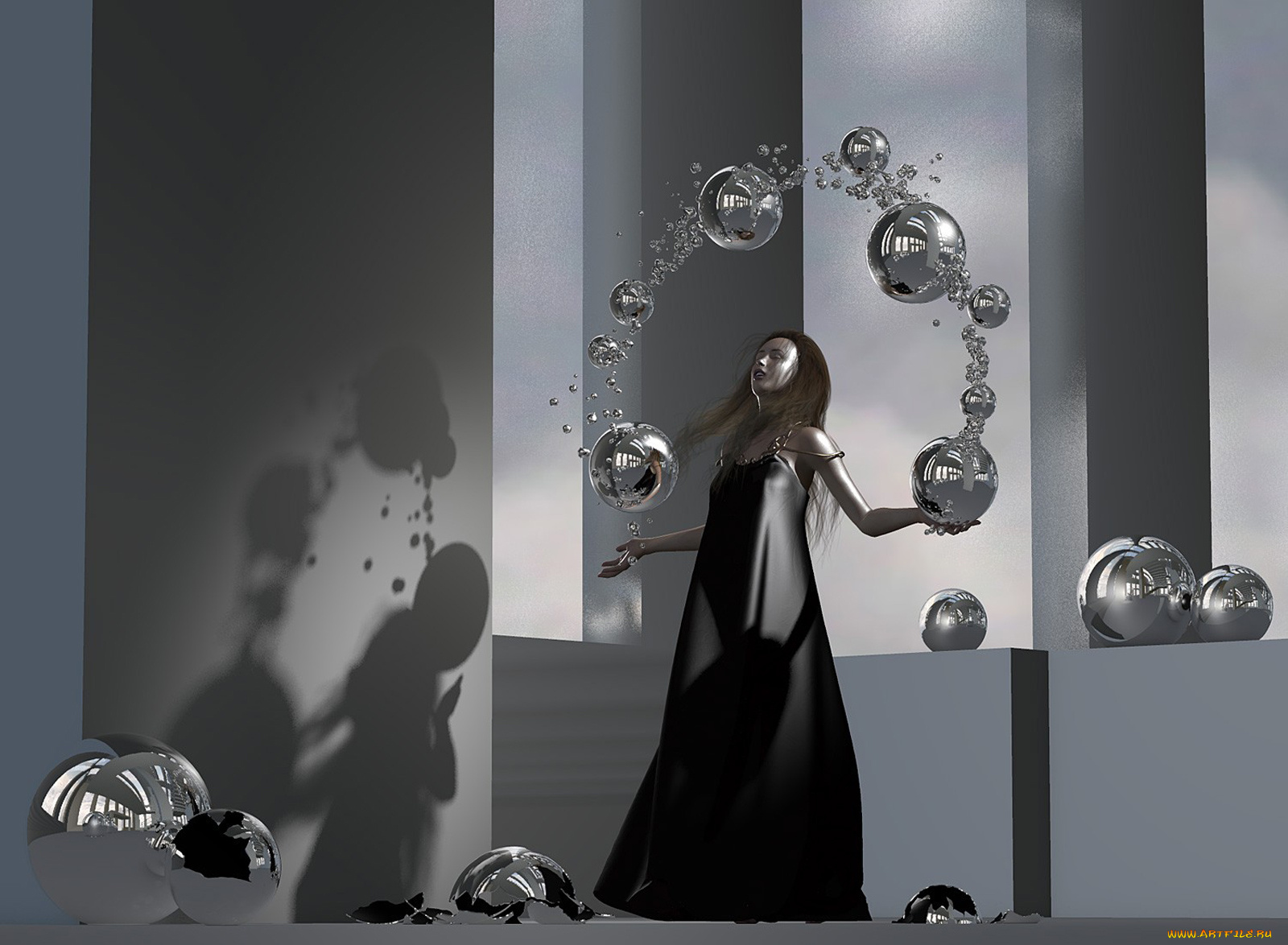 3д, графика, fantasy, фантазия, шары