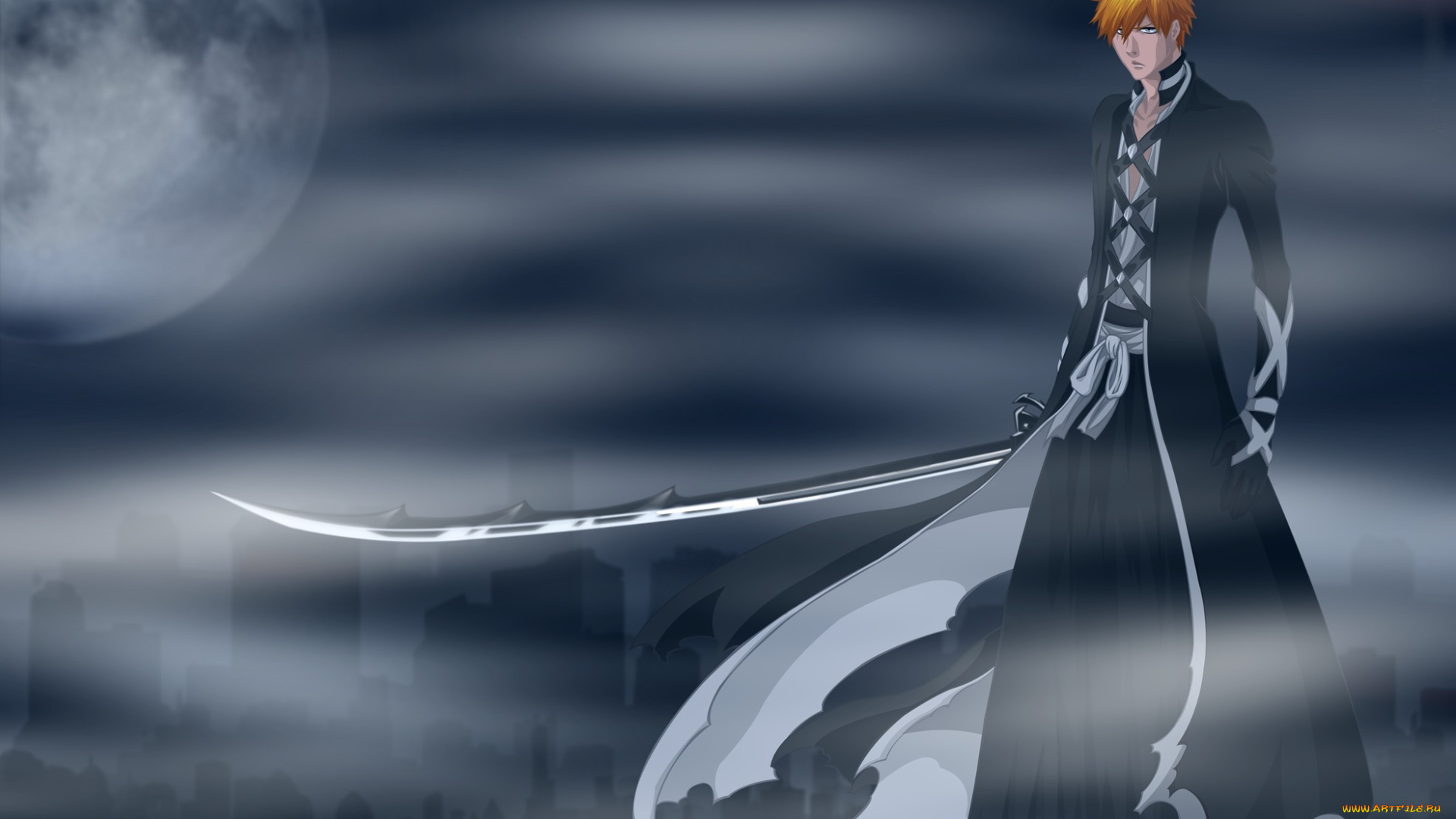 аниме, bleach, ichigo, kurosaki, банкай