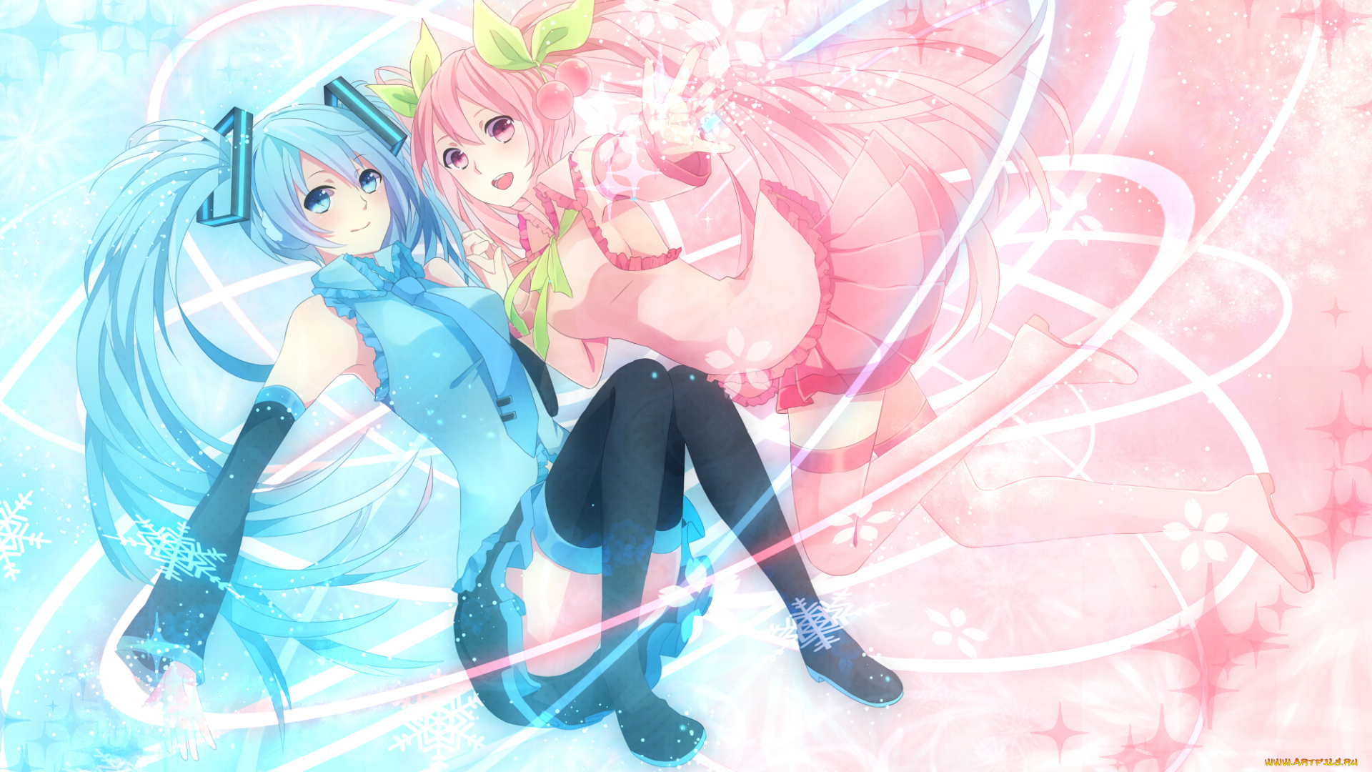 аниме, vocaloid, hatsune, miku, sakura