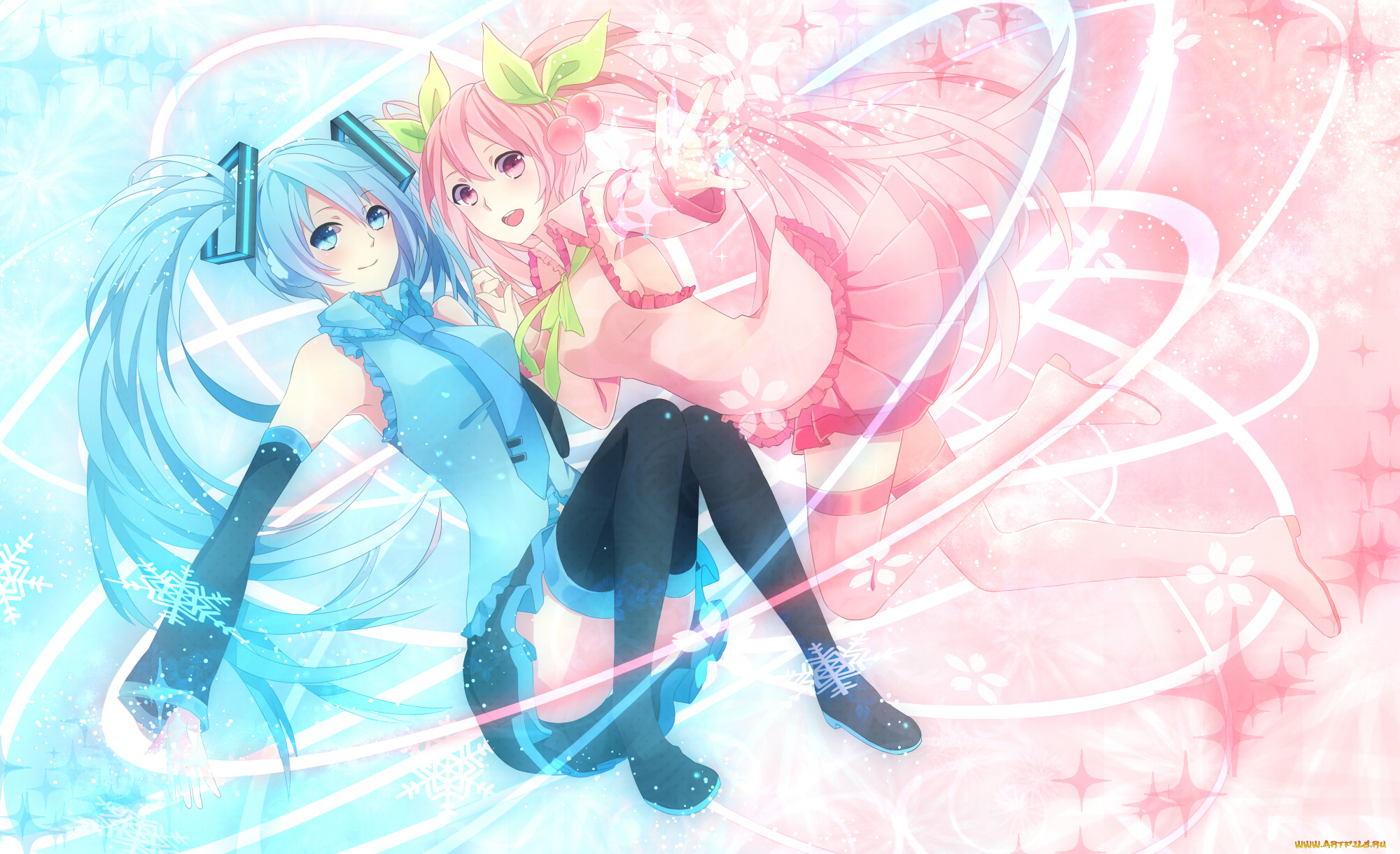 аниме, vocaloid, hatsune, miku, sakura