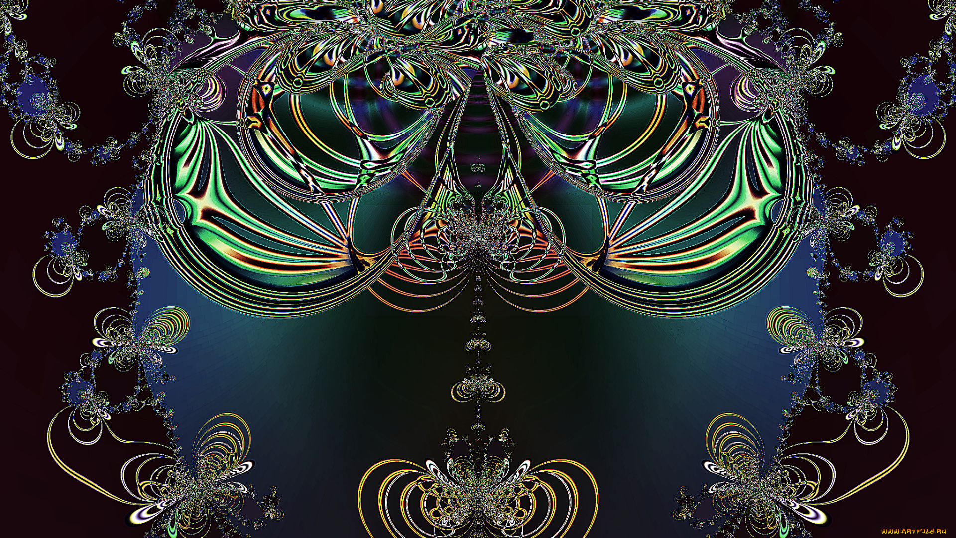 3д, графика, fractal, фракталы, узор, фон, цвета