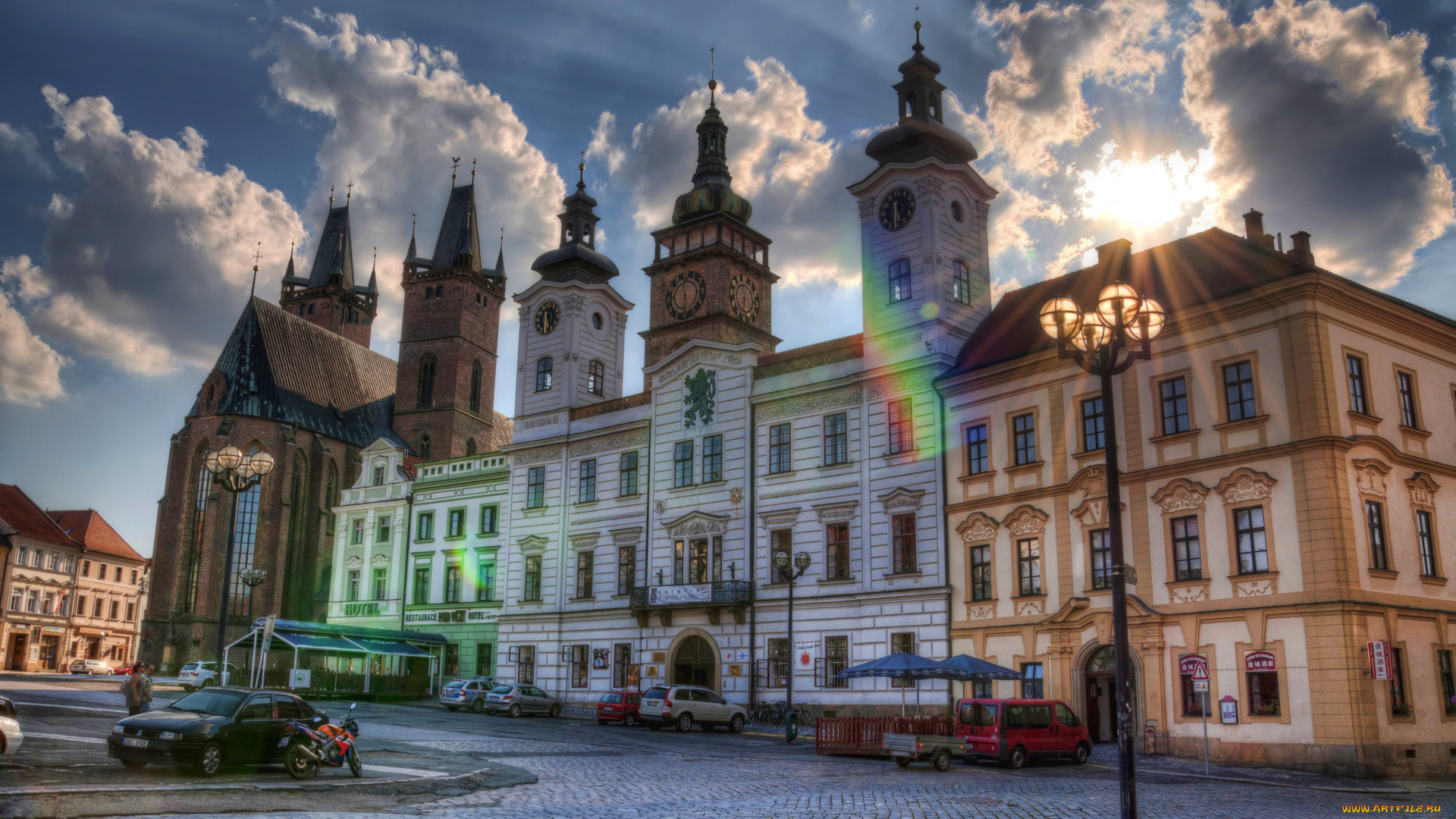 hradec, kralove, Чехия, города, здания, дома, улица