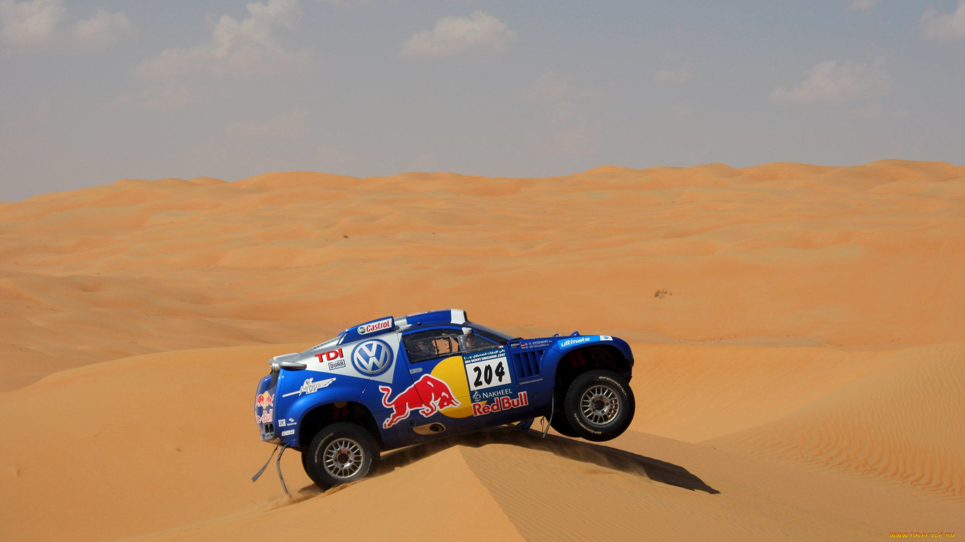 спорт, авторалли, синий, touareg, volkswagen, дюна, пустыня, песок, rally, dakar