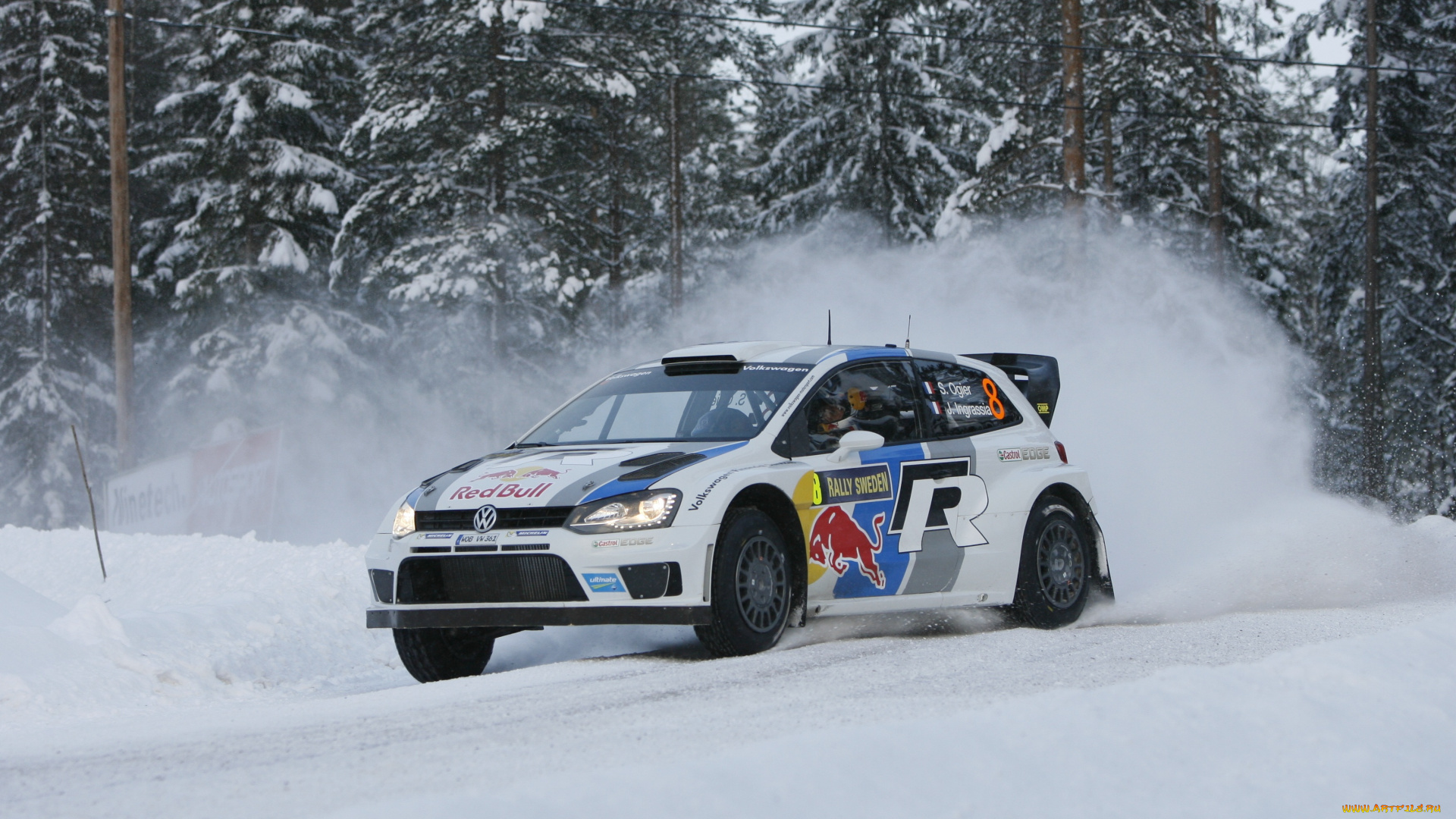 спорт, авторалли, снег, зима, polo, wrc, rally, sebastien, ogier, julien, ingrassia, volkswagen