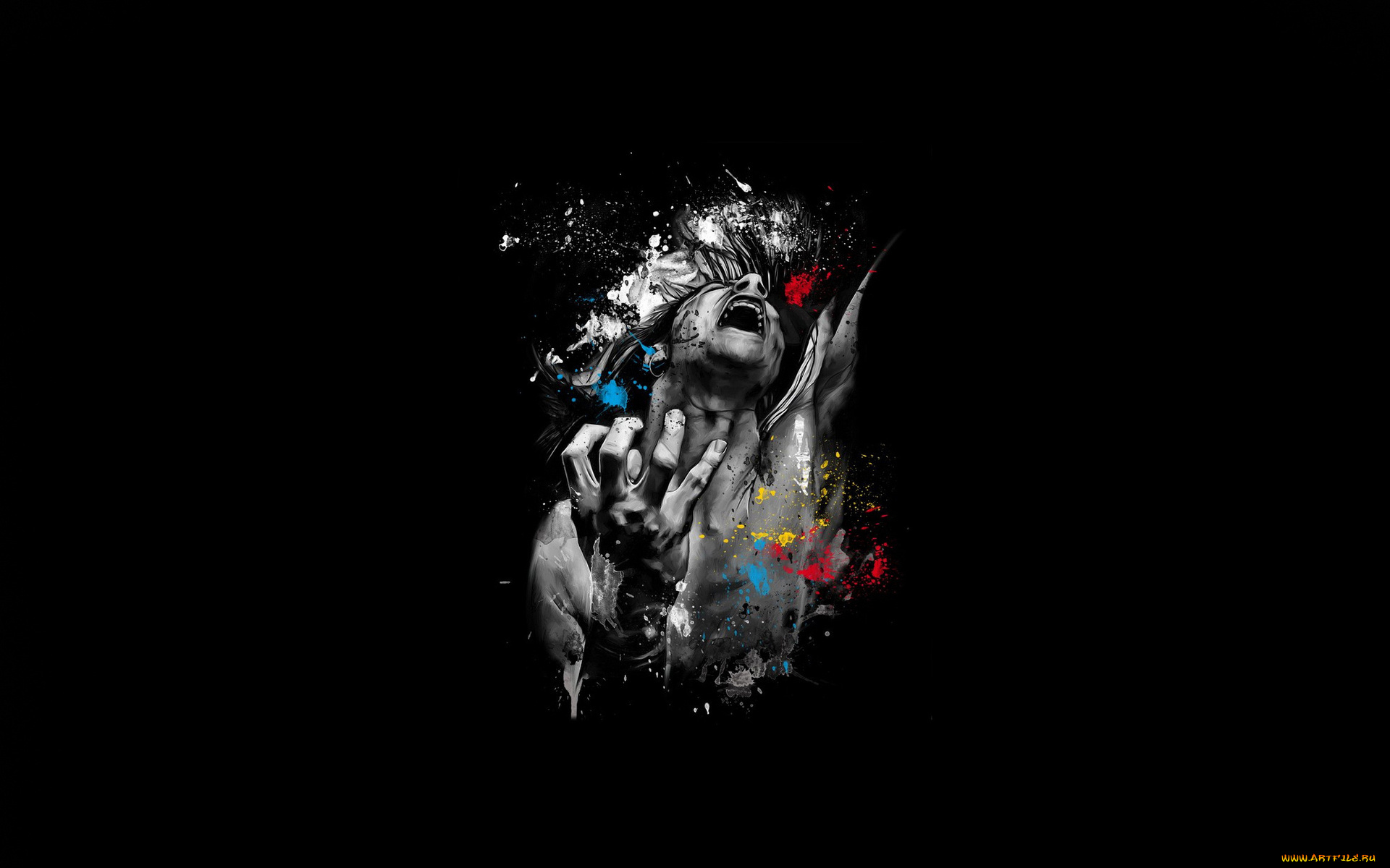 3д, графика, fantasy, фантазия, мужчина, брызги