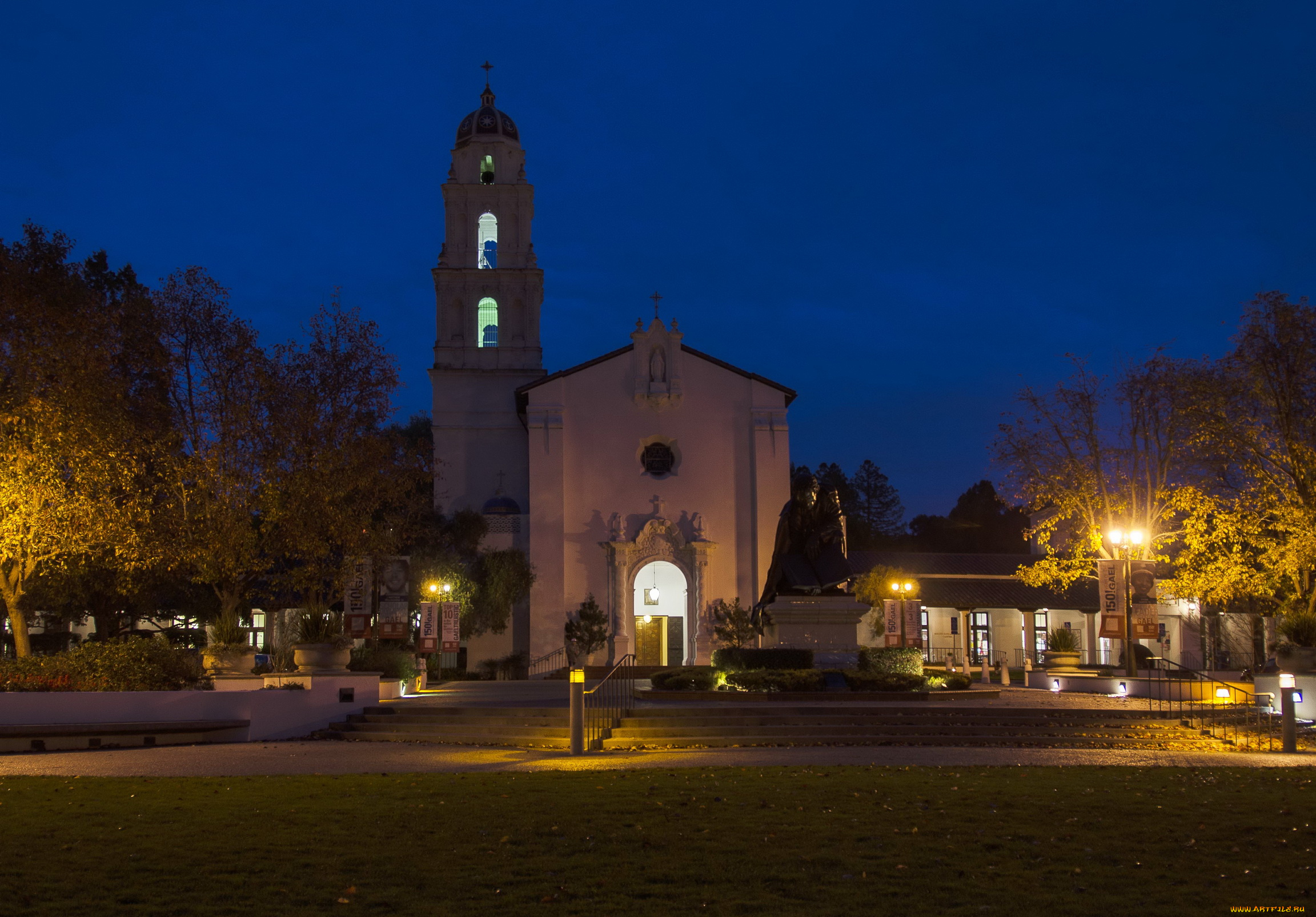 moraga, california, us, города, огни, ночного, дома, улица, ночь
