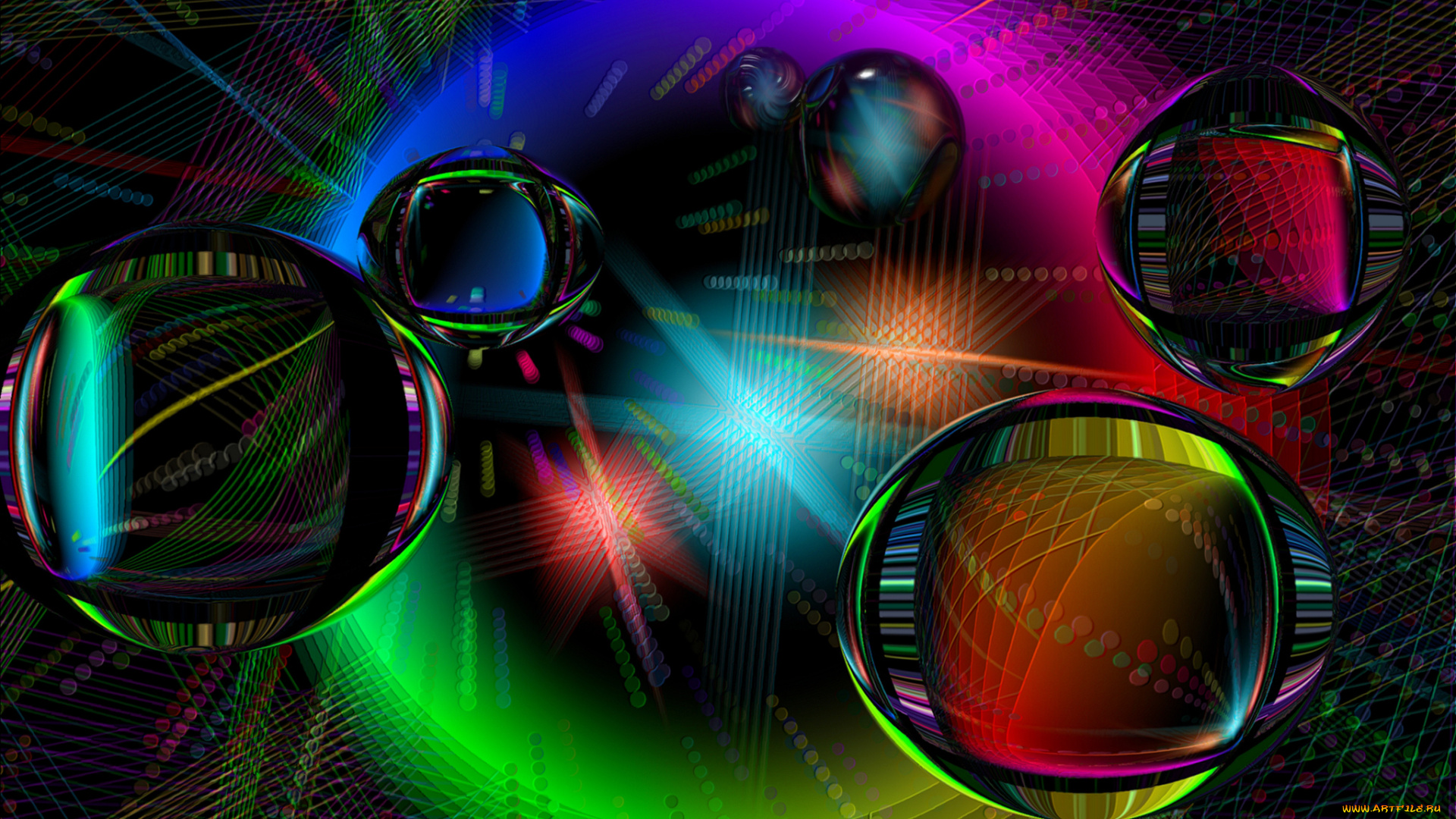 3д, графика, abstract, , абстракции, свет, цвет, капля, шар, блеск, отлив, линии