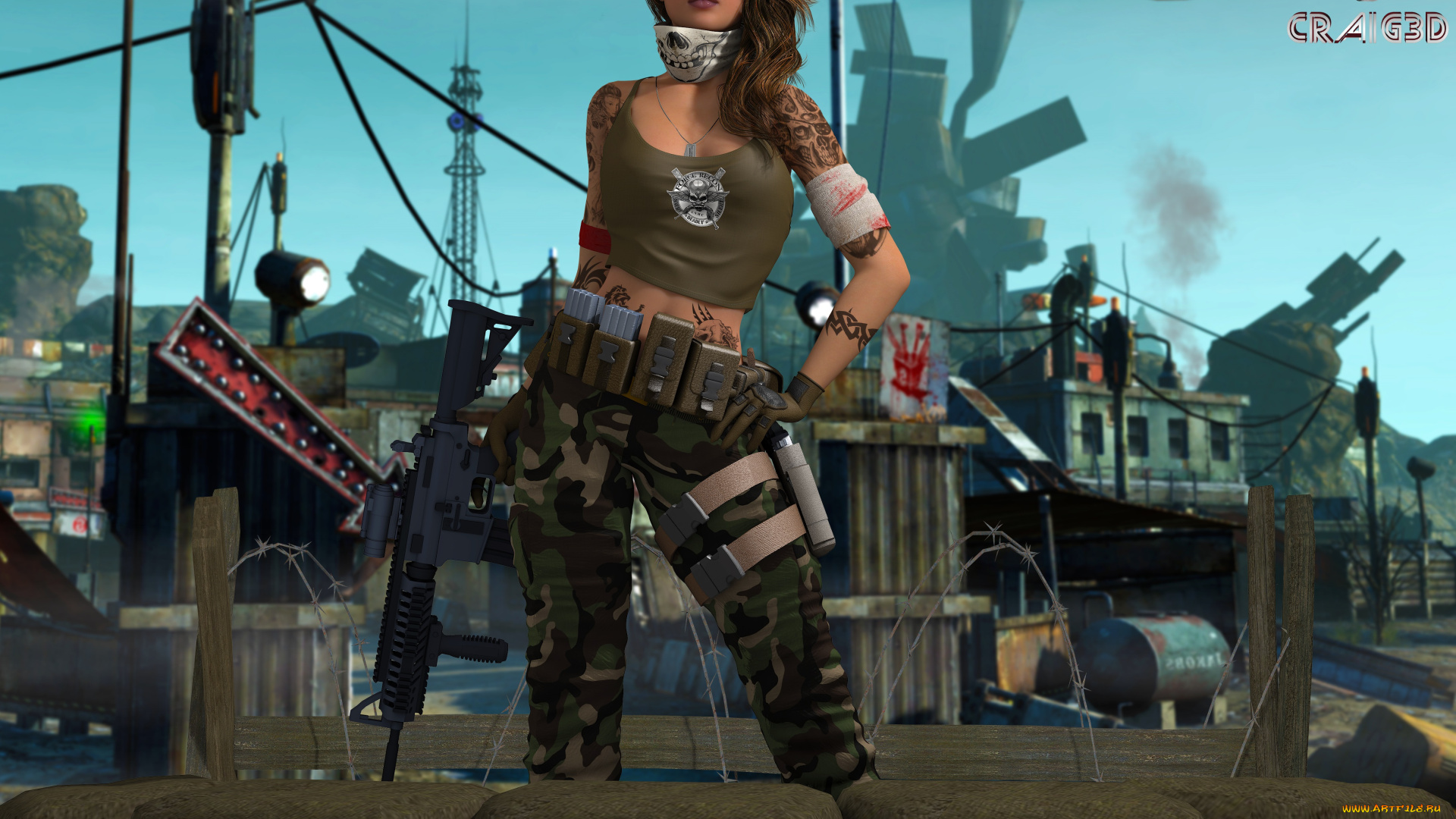 3д, графика, fantasy, , фантазия, оружие, девушка