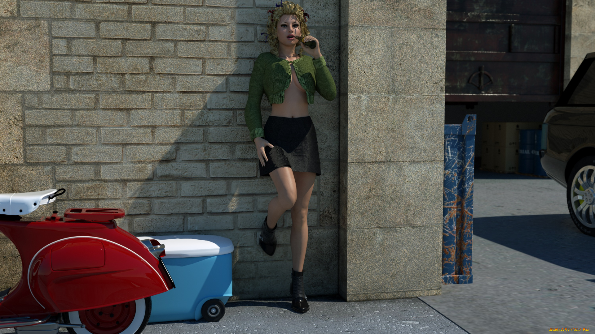 3д, графика, people, , люди, девушка, улица