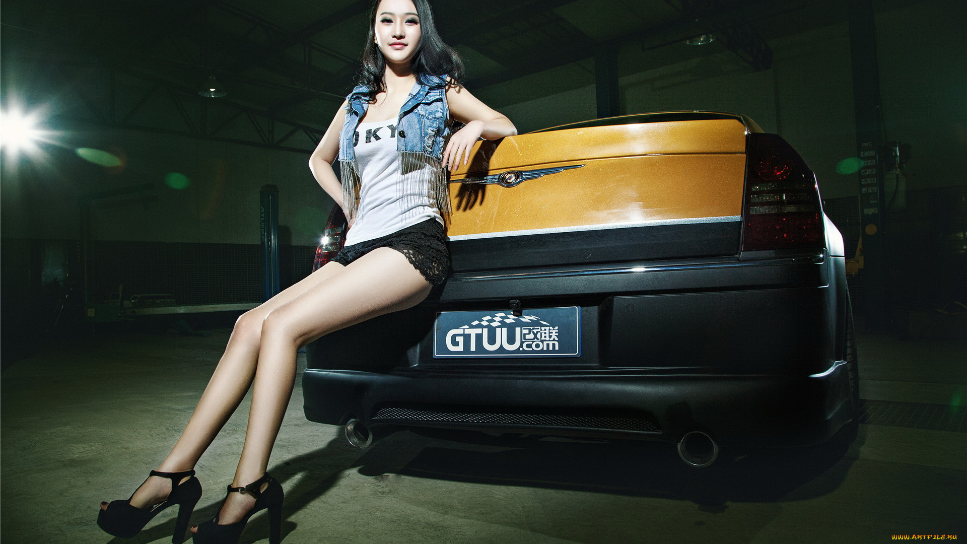 автомобили, авто, с, девушками, chrysler, 300c, девушка, азиатка