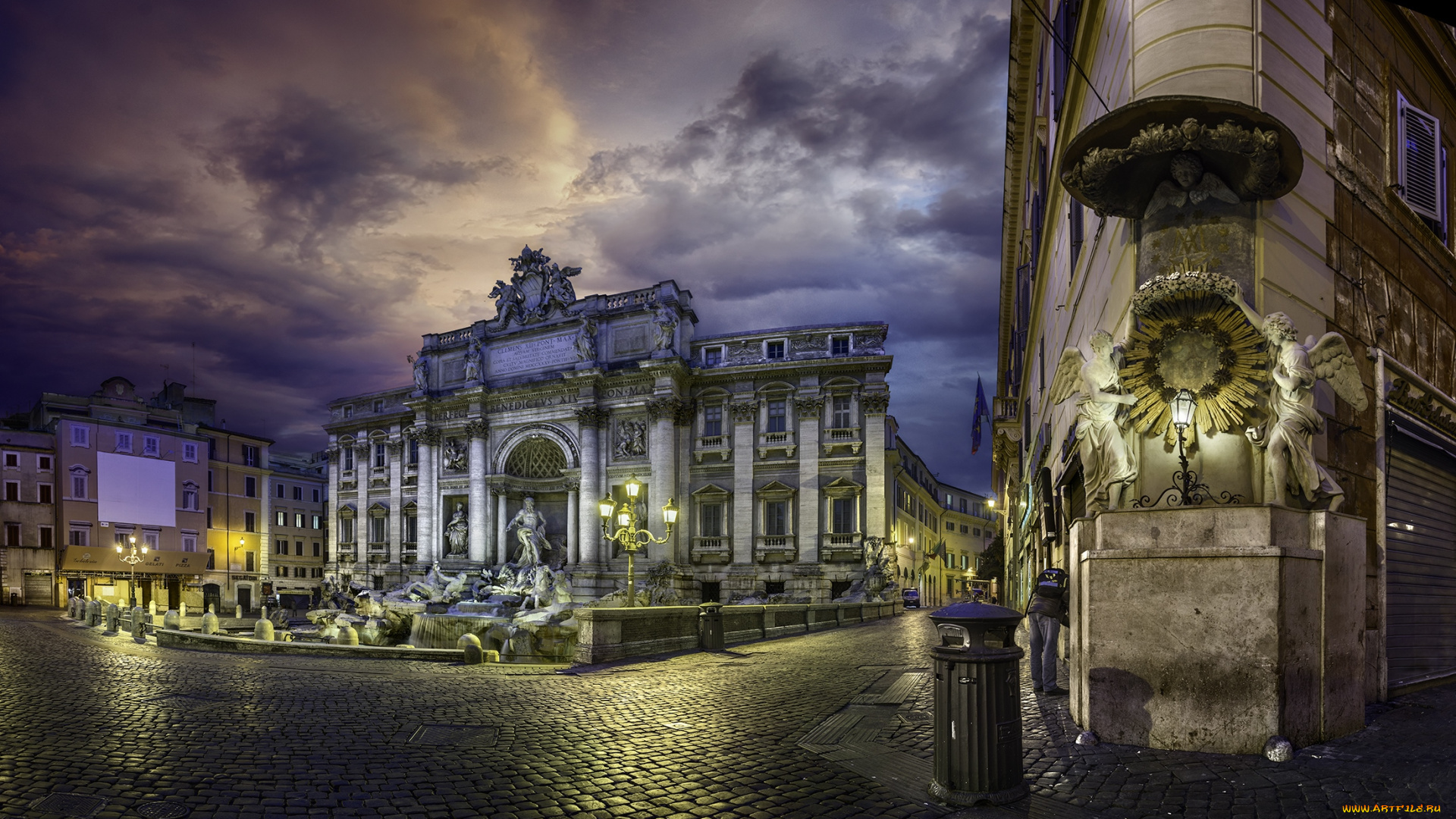 города, рим, , ватикан, , италия, фонтан, площадь