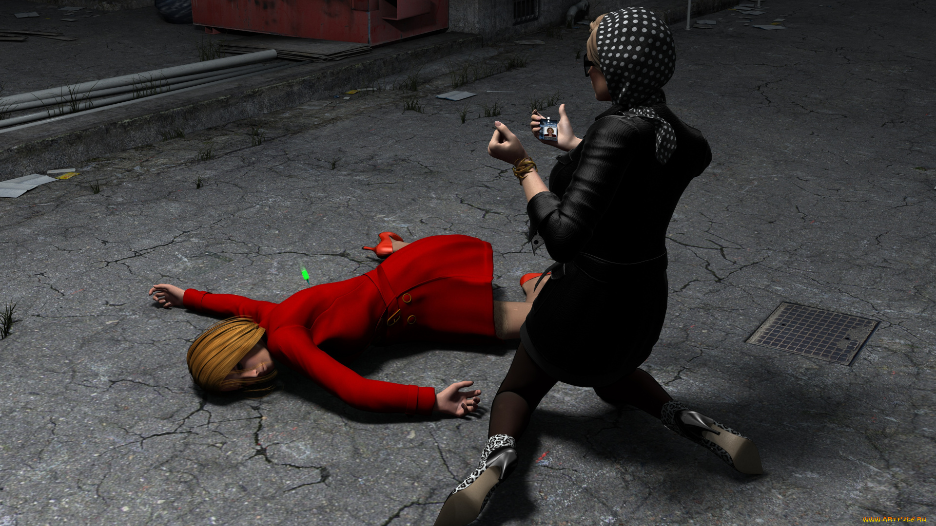 observers, 3д, графика, fantasy, , фантазия, улица, девушки