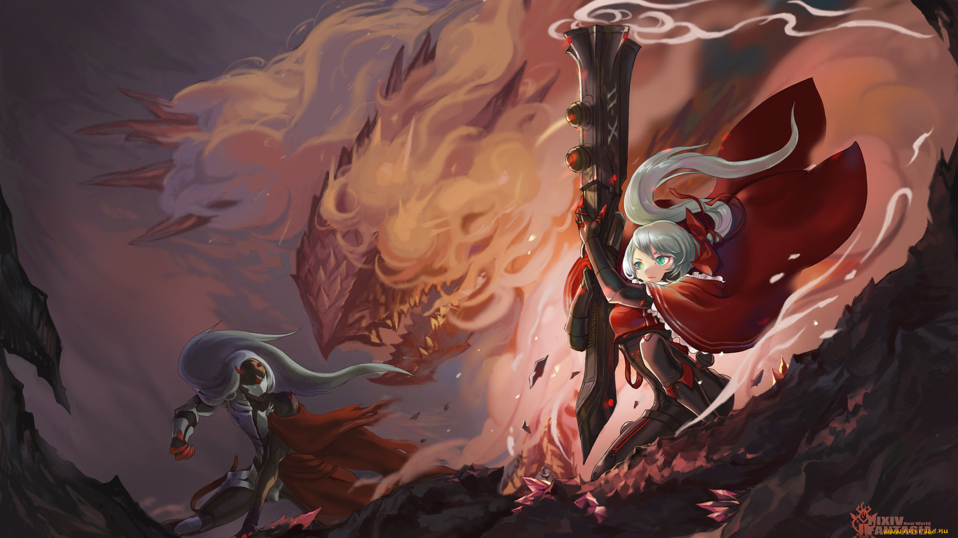 pixiv, fantasia, аниме, female, male, pixiv, fantasia, quaanqin, new, world, art