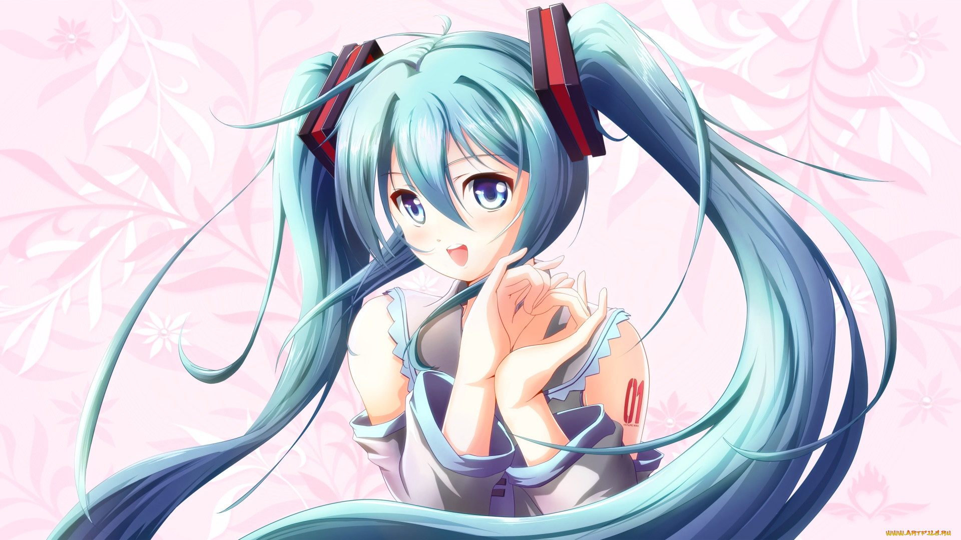 vocaloid, аниме, арт, tamiteddoo, teaspoon0204, вокалоид, hatsune, miku, девушка, улыбка, татуировка