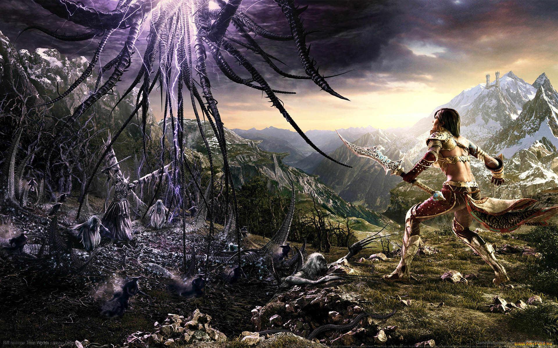 rift, видео, игры, воительница, девушка