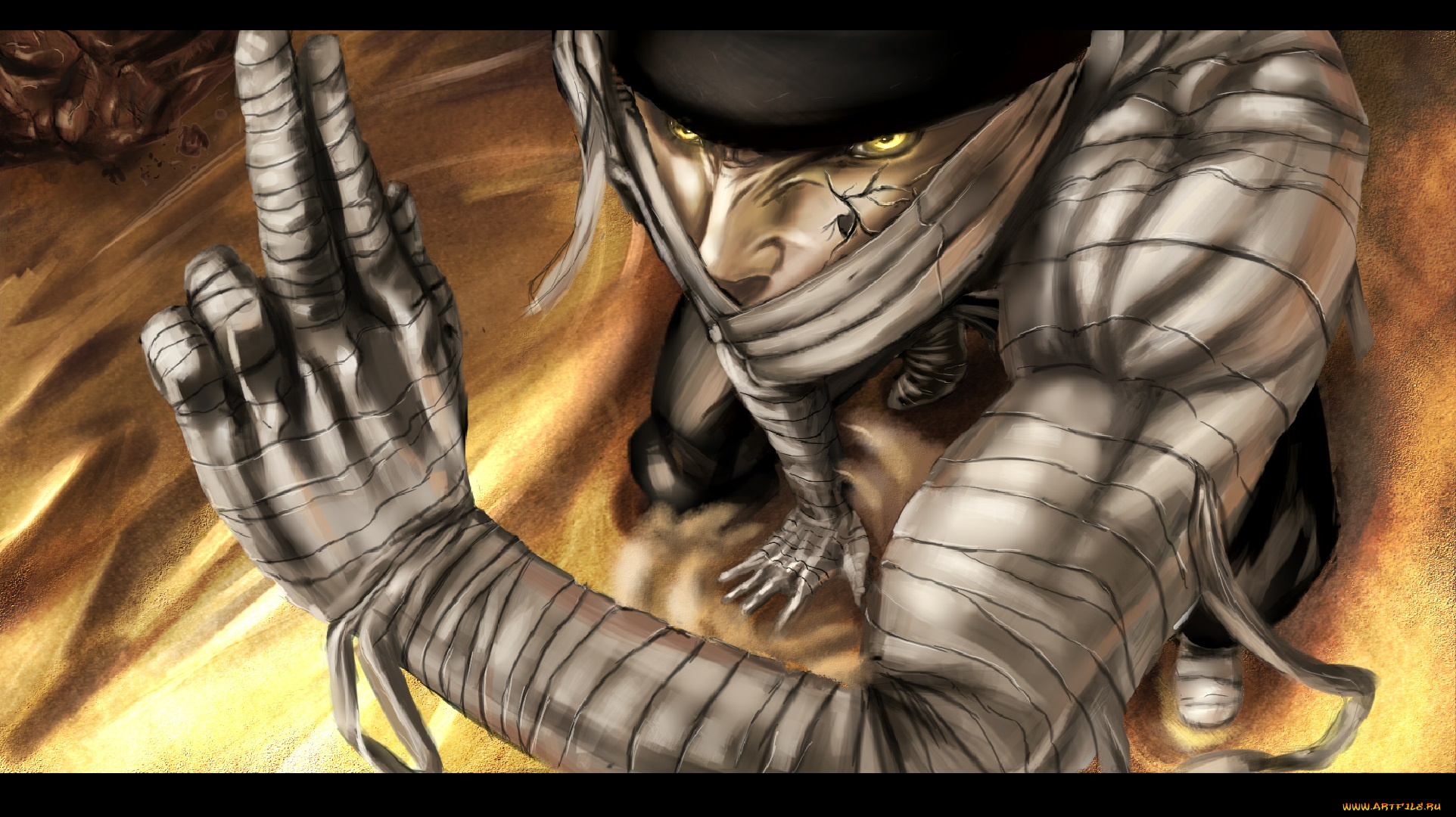 аниме, naruto, наруто, закутан, бинты, взгляд, каге, парень, печать, арт