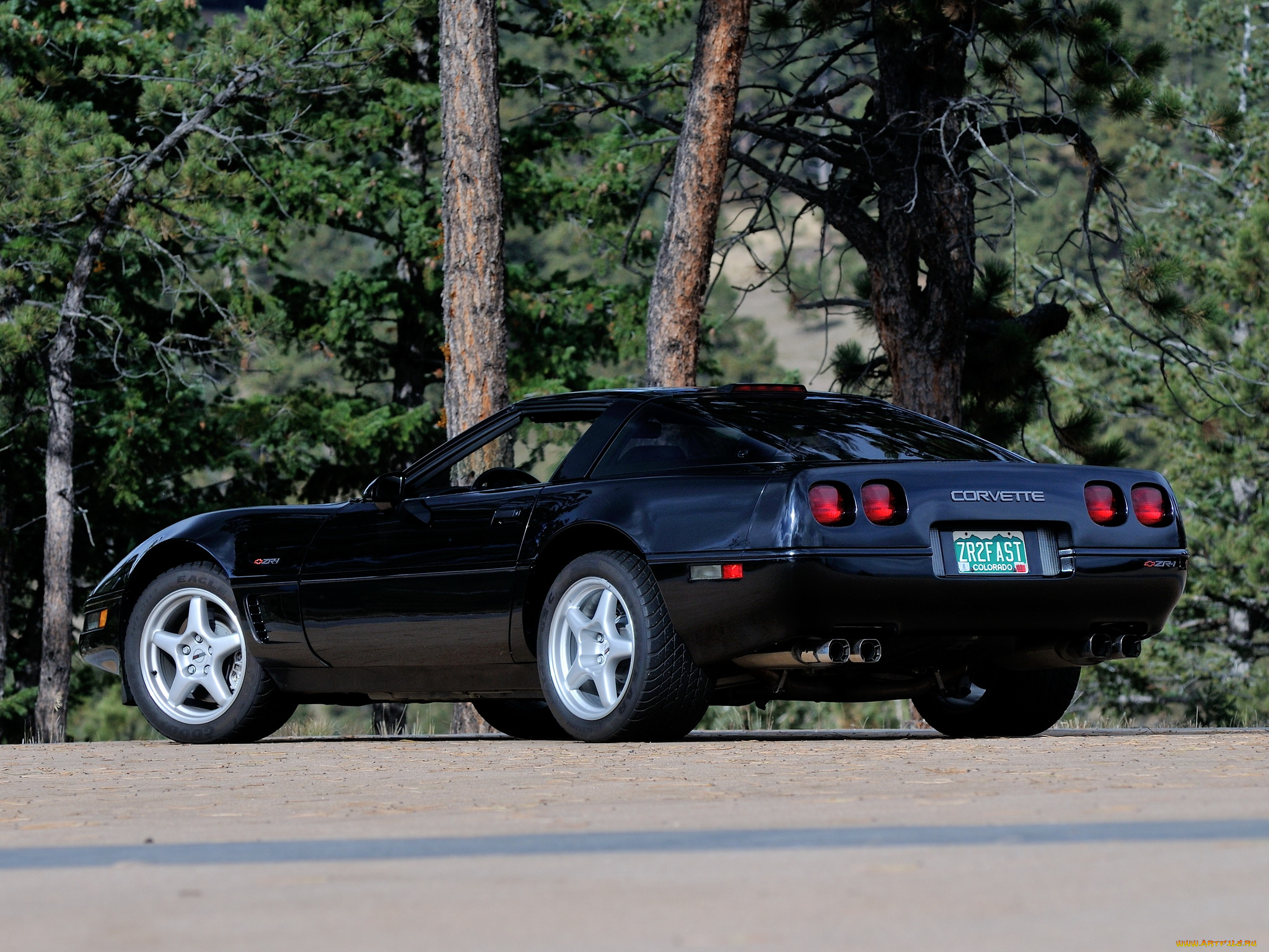 автомобили, corvette, zr1, coupe, c4, темный