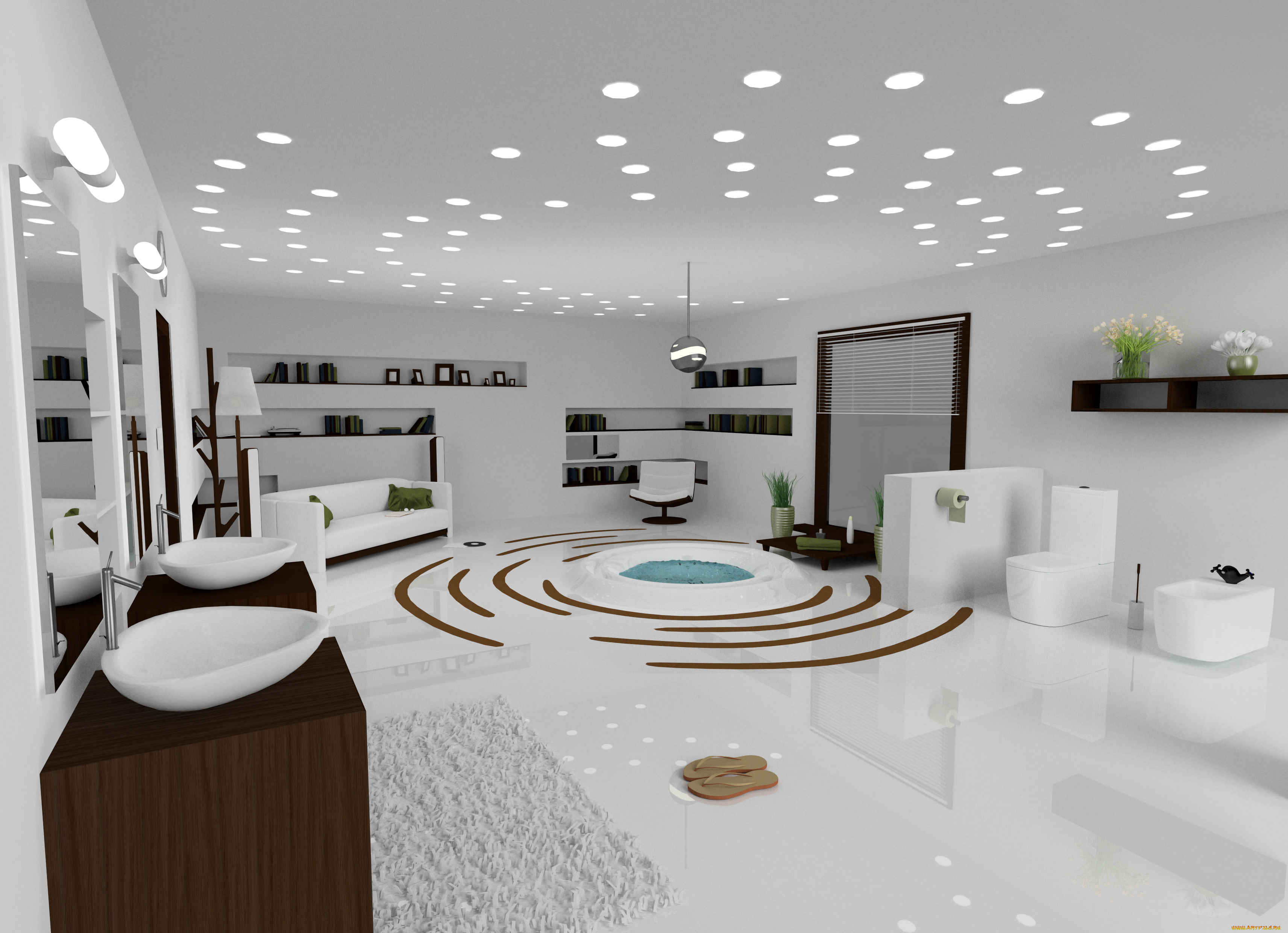 3д, графика, realism, , реализм, ванная, диван