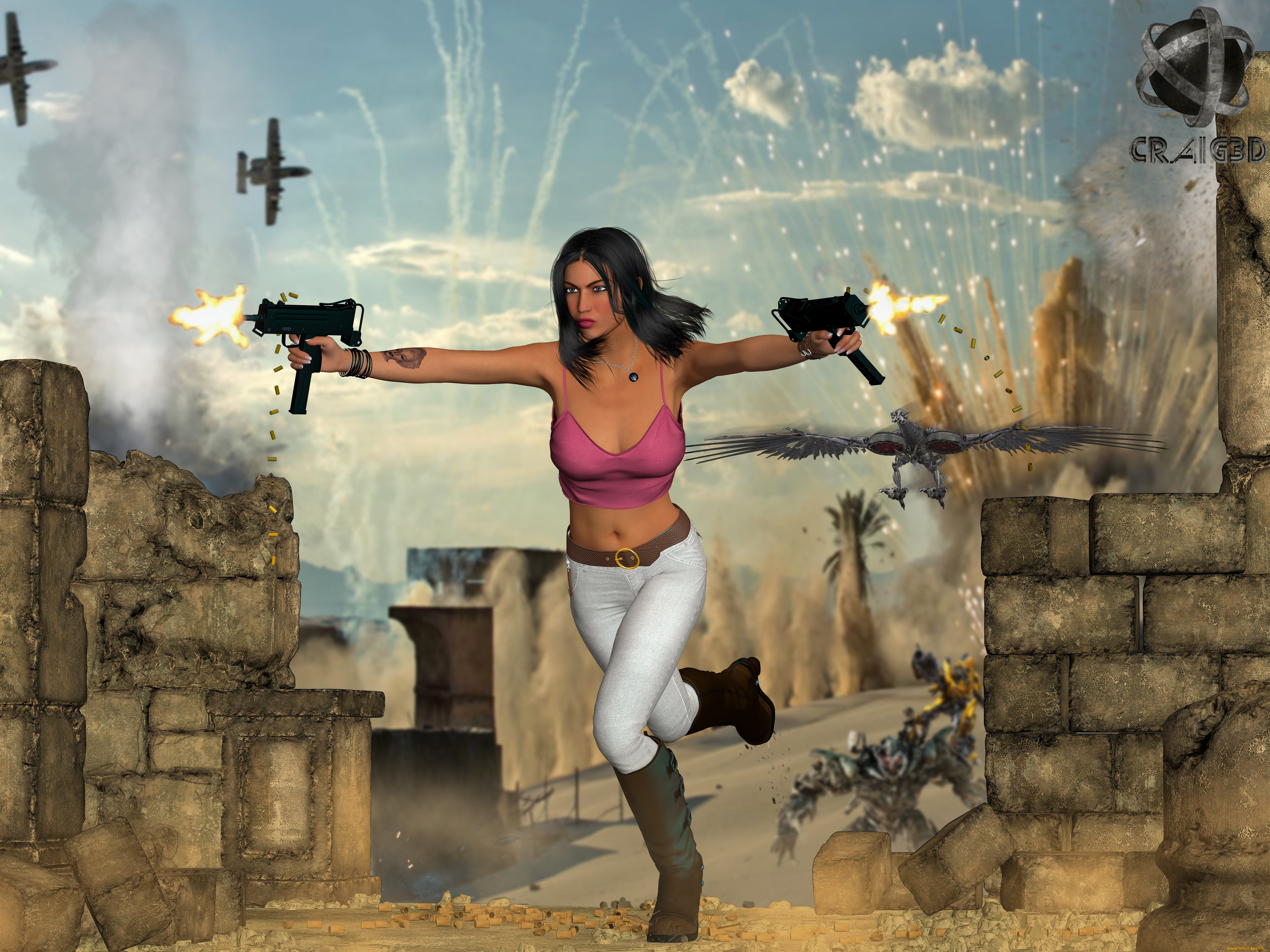 3д, графика, fantasy, , фантазия, девушка, оружие