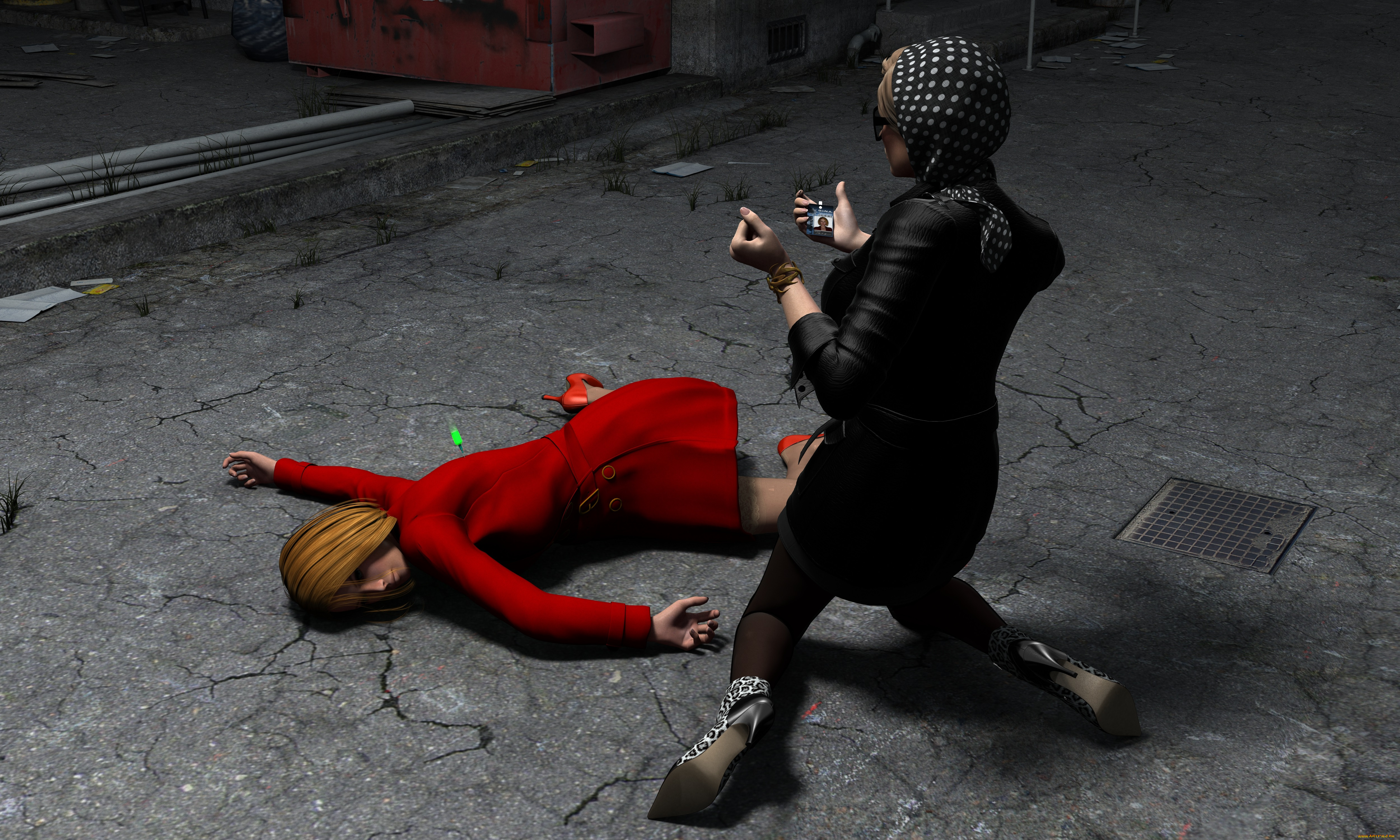 observers, 3д, графика, fantasy, , фантазия, улица, девушки