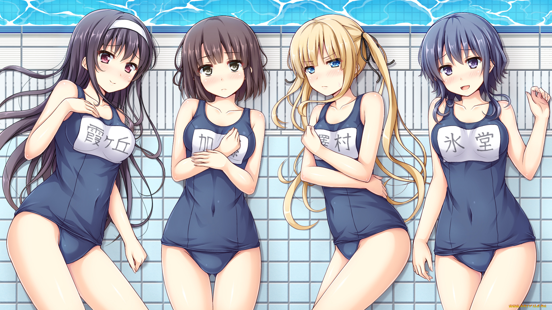 аниме, saenai, heroine, no, sodatekata, купальники, бассейн, saenai, heroine, no, sodatekata, nakamura, sumikage, sawamura, spencer, eriri, katou, megumi, kasumigaoka, utaha, hyoudou, michiru, девушки, группа