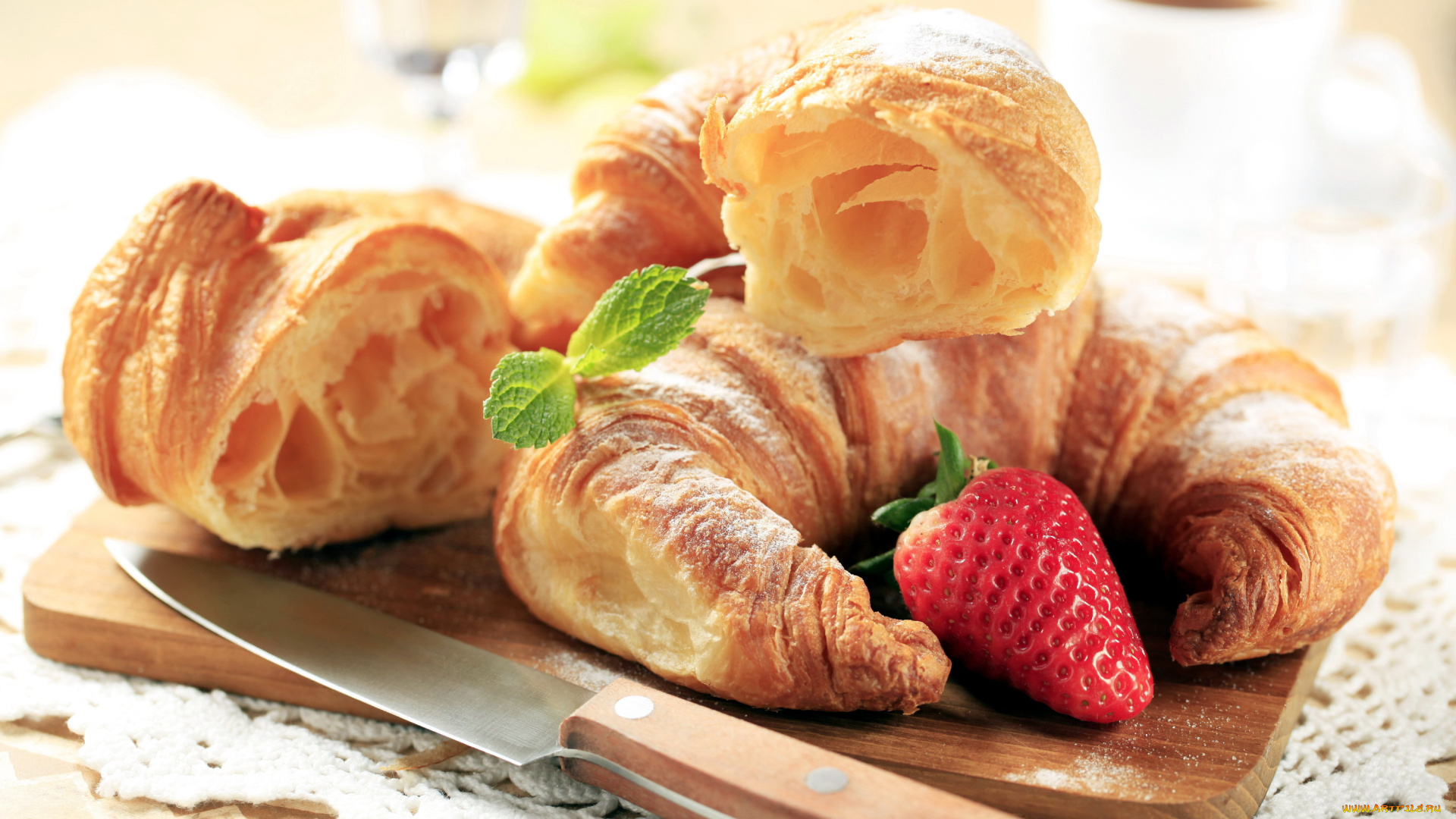 еда, хлеб, , выпечка, круассаны