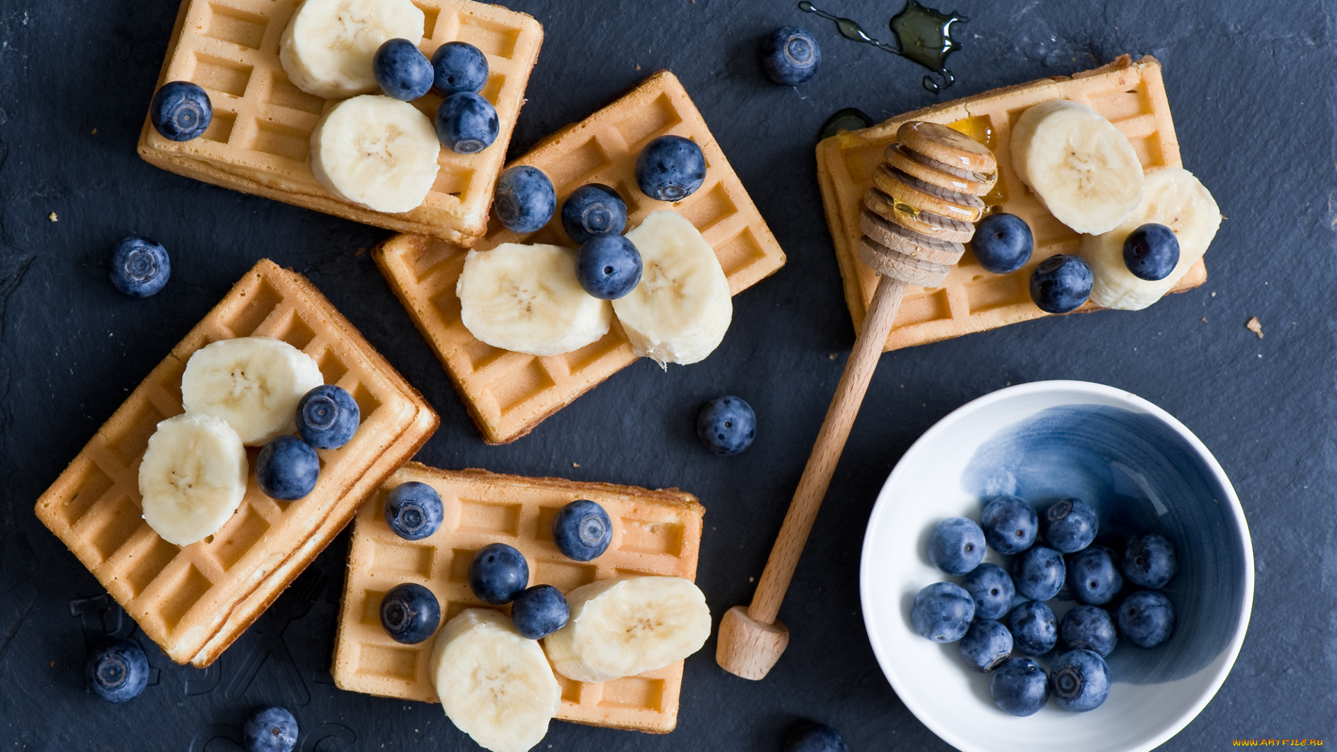 еда, пирожные, , кексы, , печенье, черника, бананы, печенье