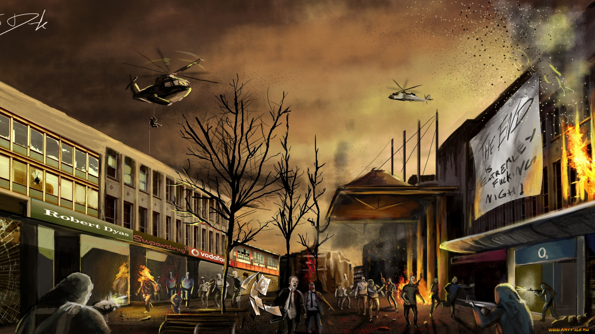 фэнтези, иные, миры, , иные, времена, вертолет, оружие, хаос, зомби, люди, постапокалипсис